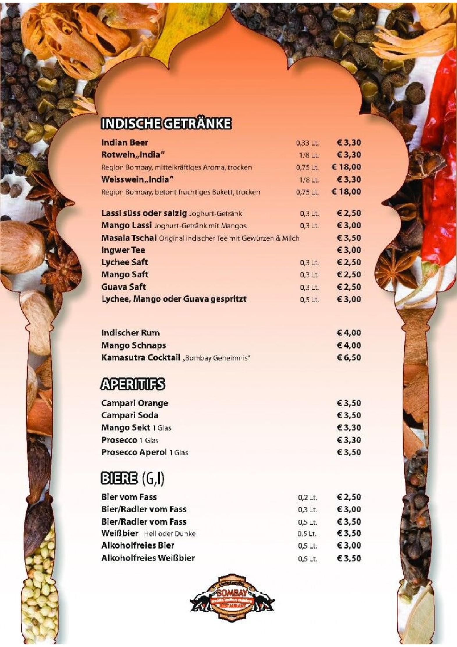 Speisekarte Bombay Restaurants in Kufstein, Seite 3