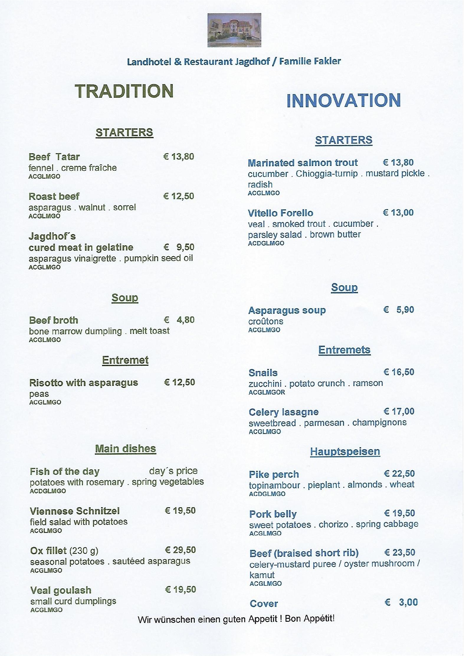 Speisekarte Landhotel & Restaurant Jagdhof in Guntramsdorf, Seite 20