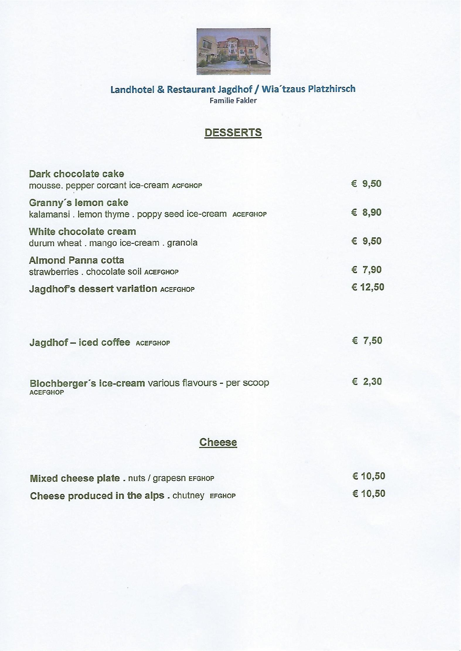 Speisekarte Landhotel & Restaurant Jagdhof in Guntramsdorf, Seite 21