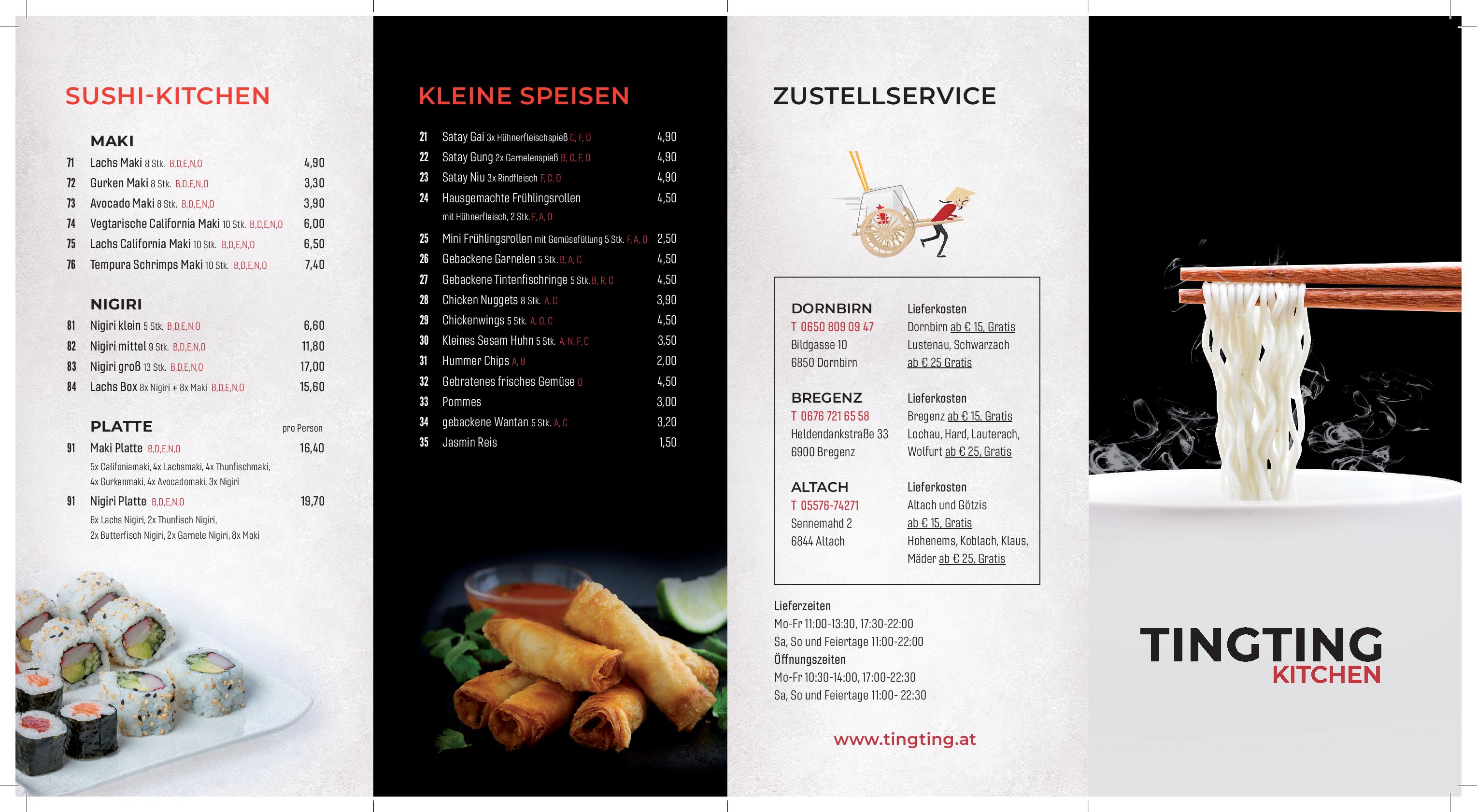 Speisekarte Tingting Kitchen in Dornbirn, Seite 4