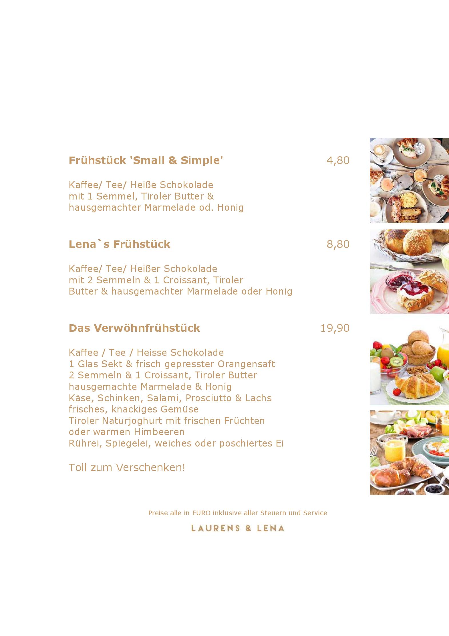 Speisekarte Laurens & Lena in Fieberbrunn, Seite 8