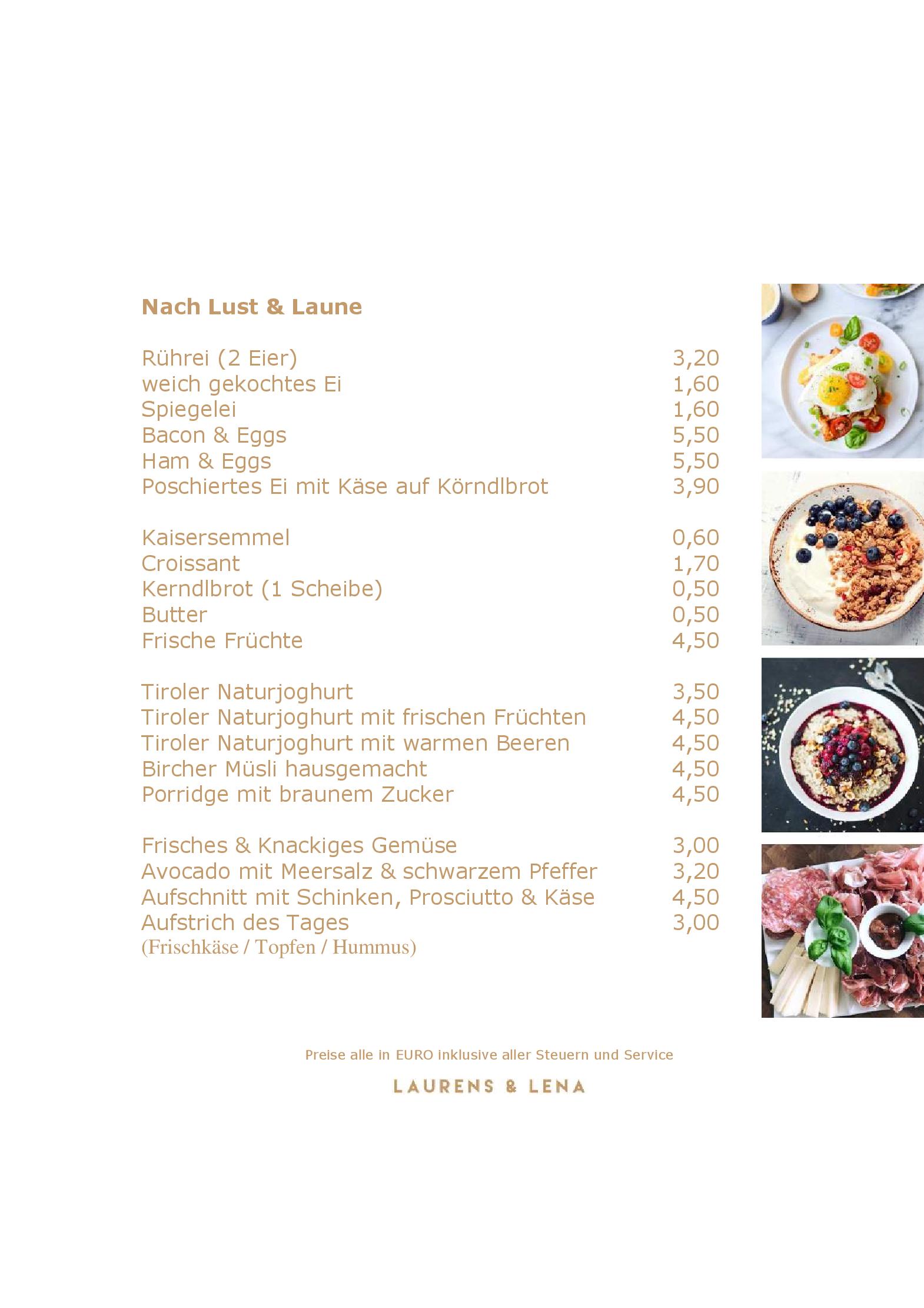 Speisekarte Laurens & Lena in Fieberbrunn, Seite 9
