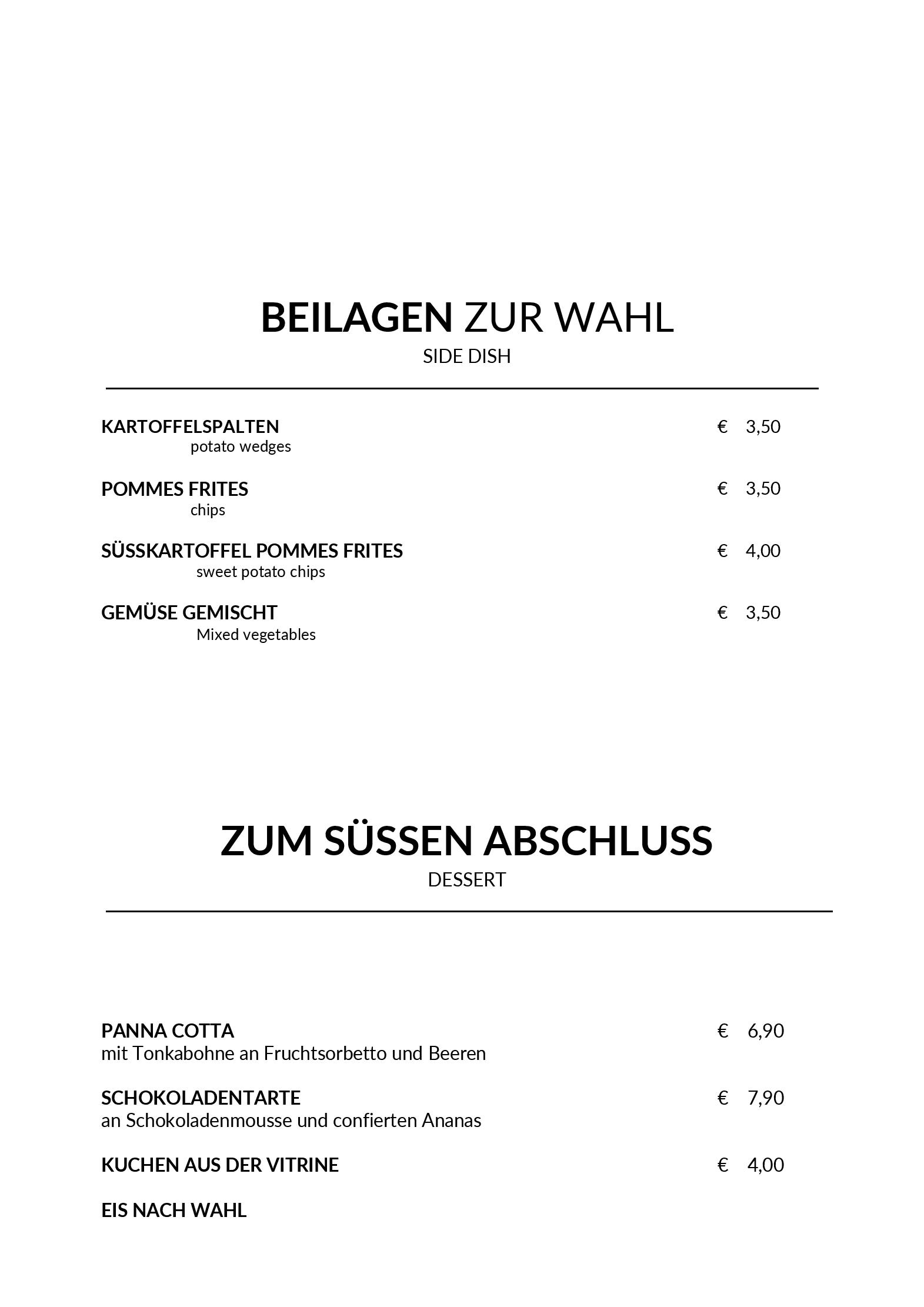 Speisekarte Nationalpark Lodge Grossglockner  in Heiligenblut, Seite 6