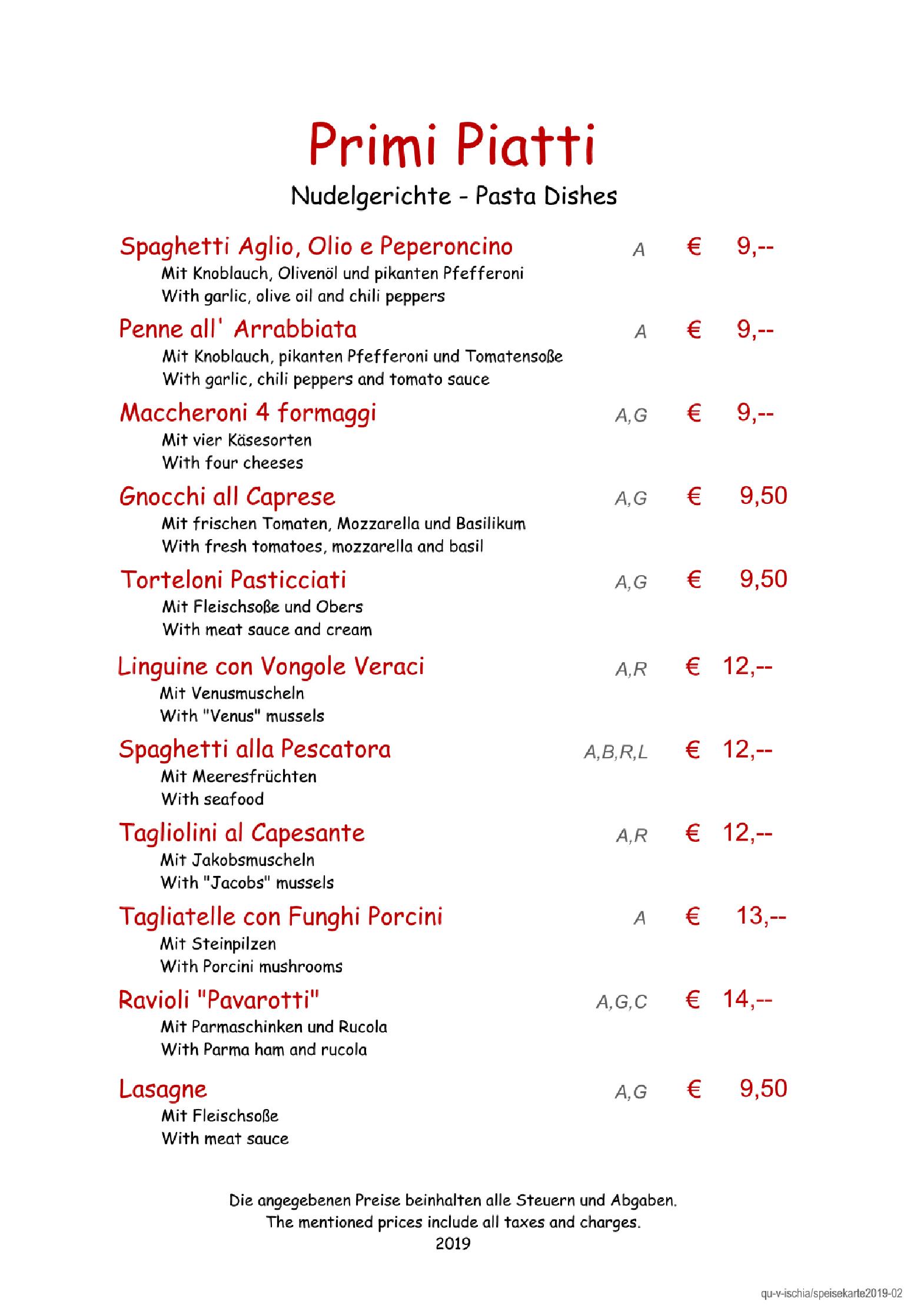 Speisekarte Ristorante Pizzeria ISCHIA in Wien, Seite 11