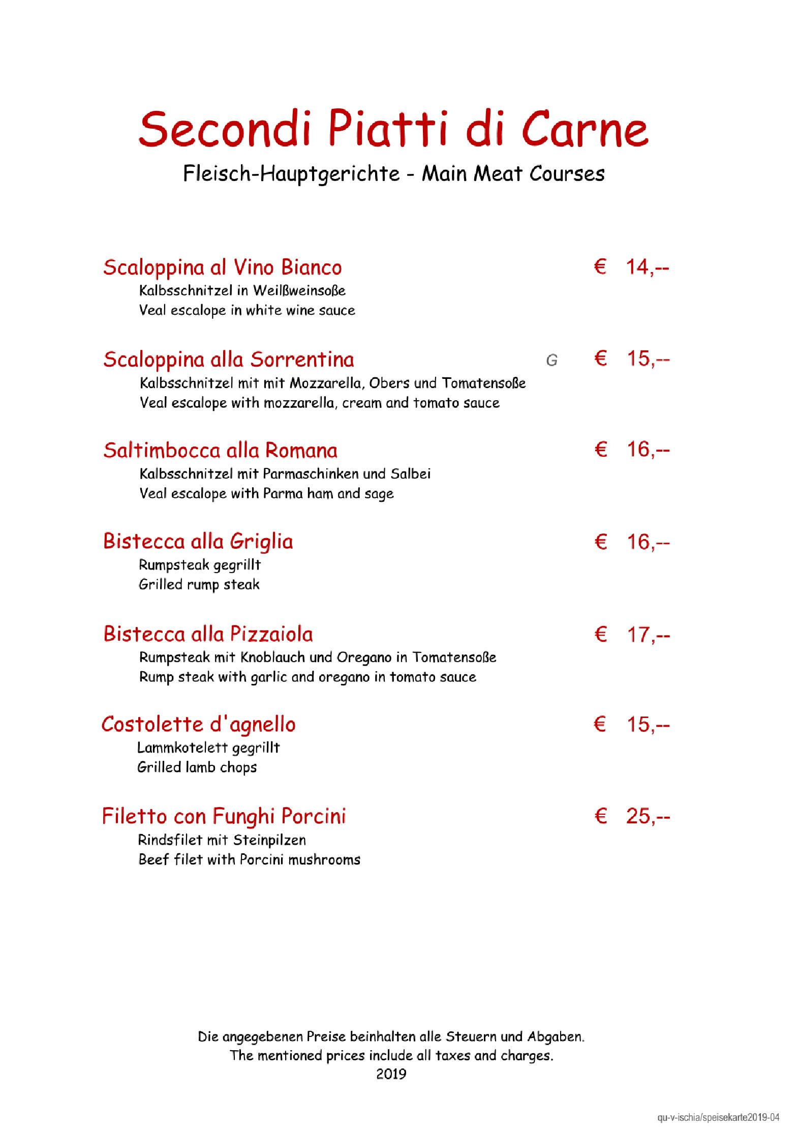 Speisekarte Ristorante Pizzeria ISCHIA in Wien, Seite 13
