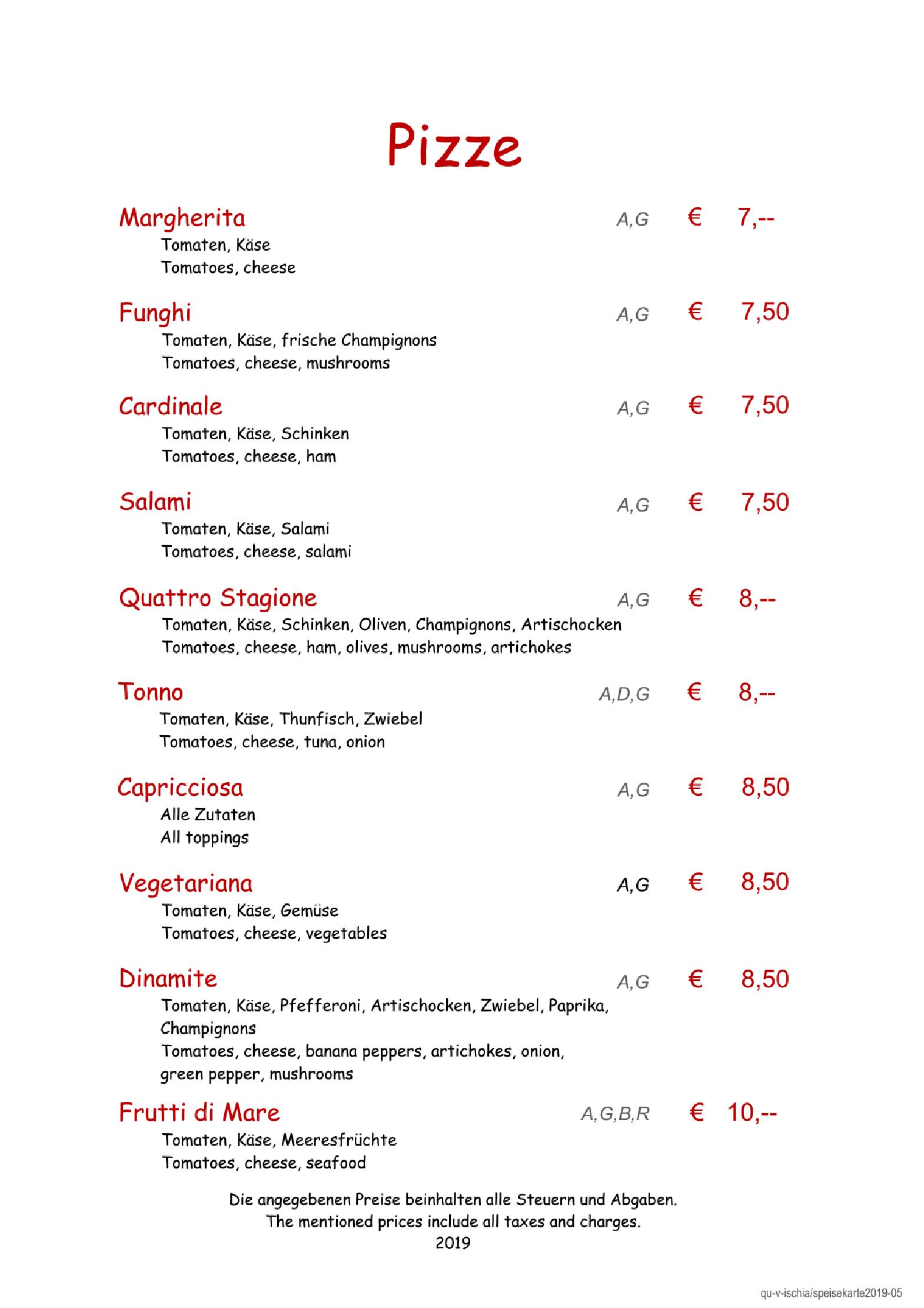 Speisekarte Ristorante Pizzeria ISCHIA in Wien, Seite 8