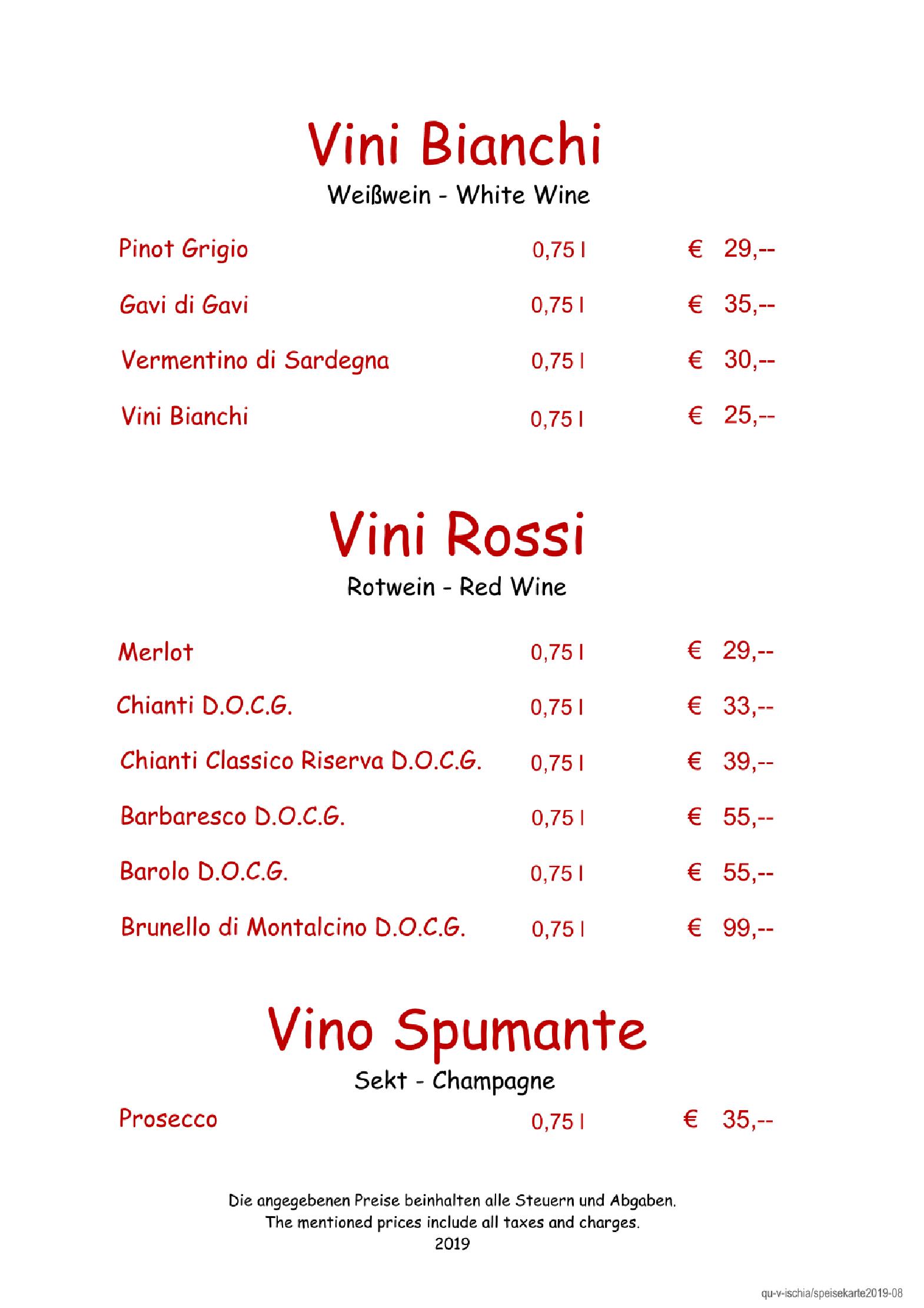 Speisekarte Ristorante Pizzeria ISCHIA in Wien, Seite 2