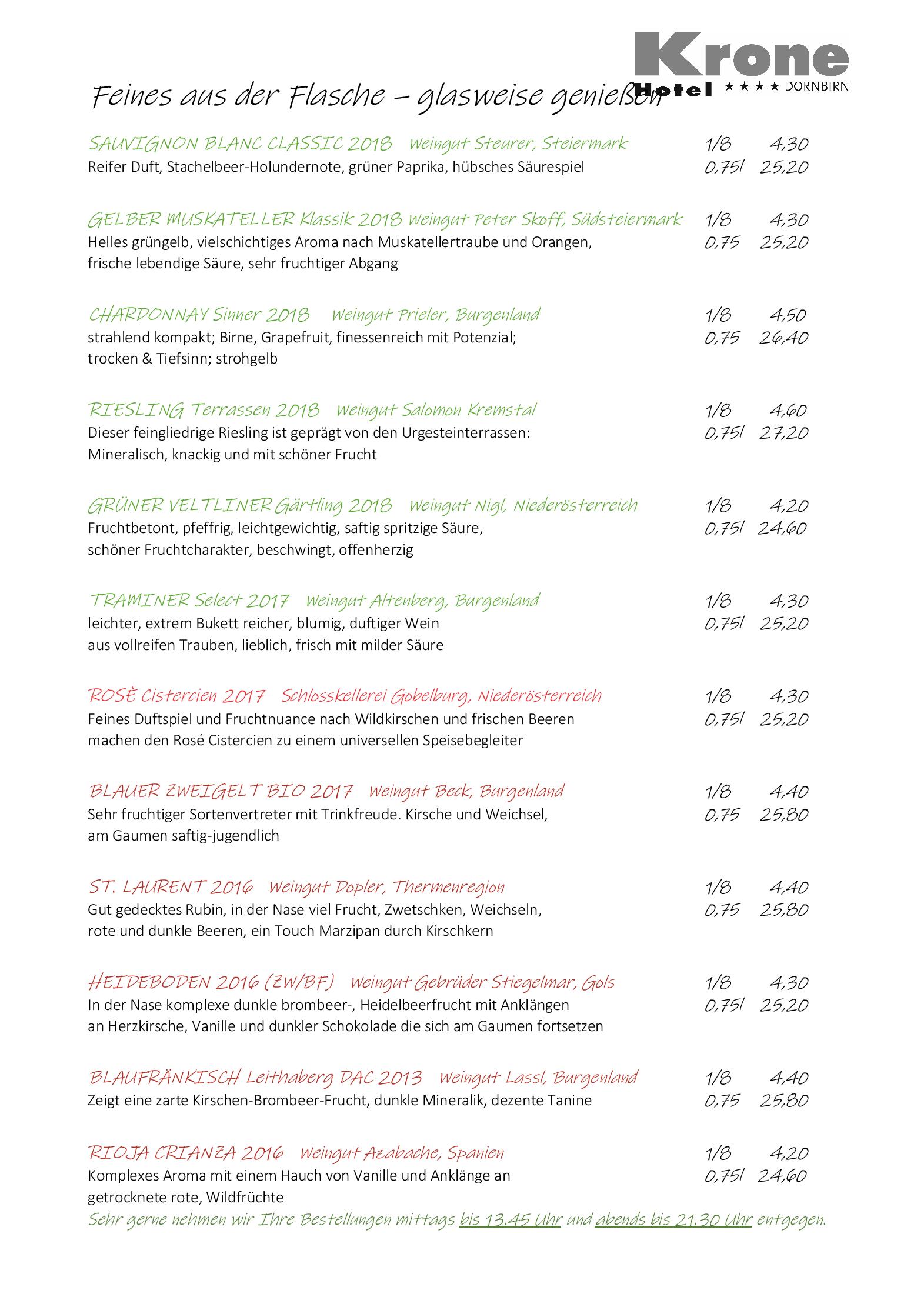Speisekarte Krone Restaurant in Dornbirn, Seite 7