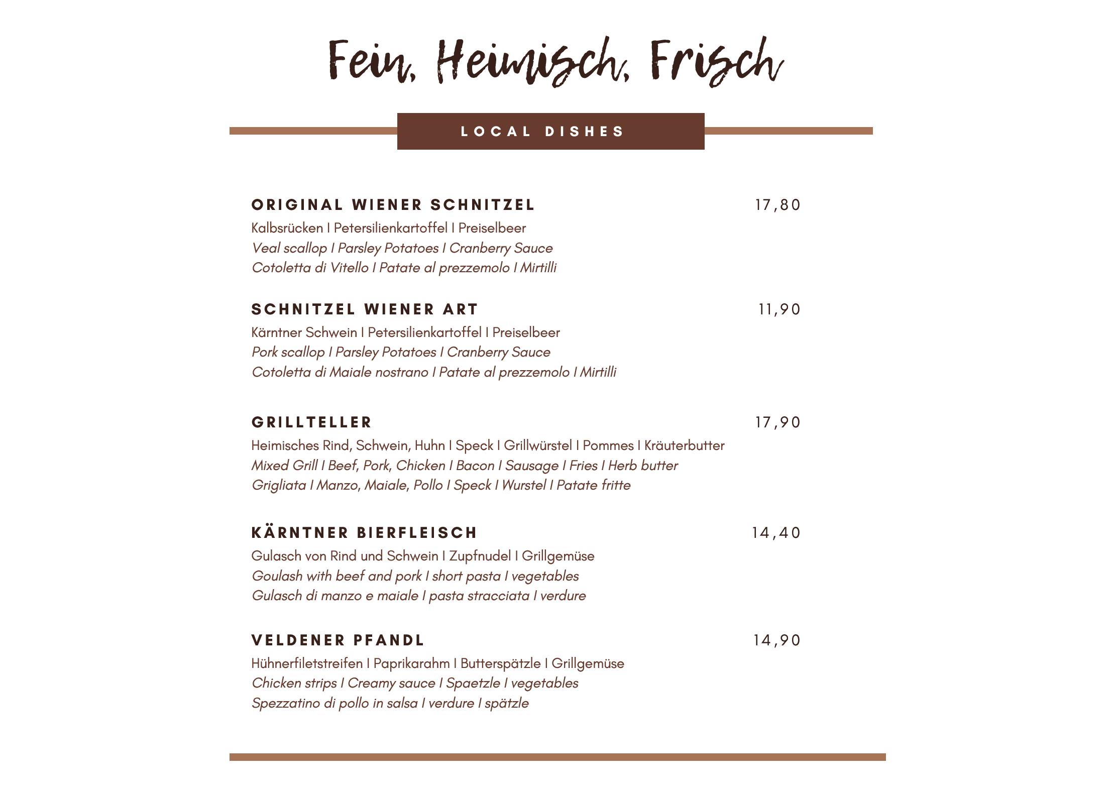 Speisekarte Restaurant Wrannissimo in Velden am Wörthersee, Seite 11