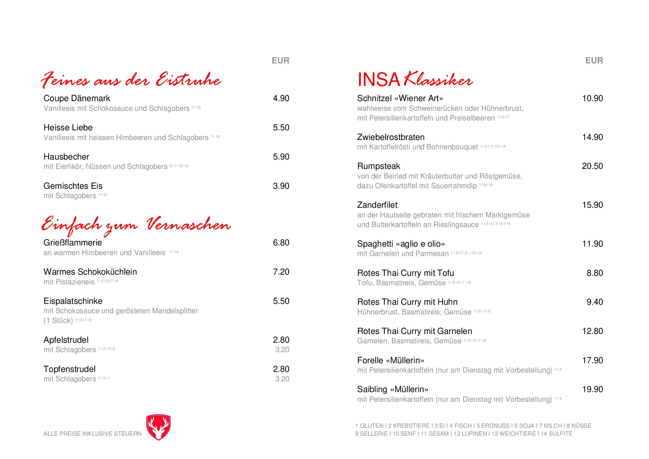 Speisekarte Hapimag Resort Zell am See - Restaurant Insas in Zell am See, Seite 5