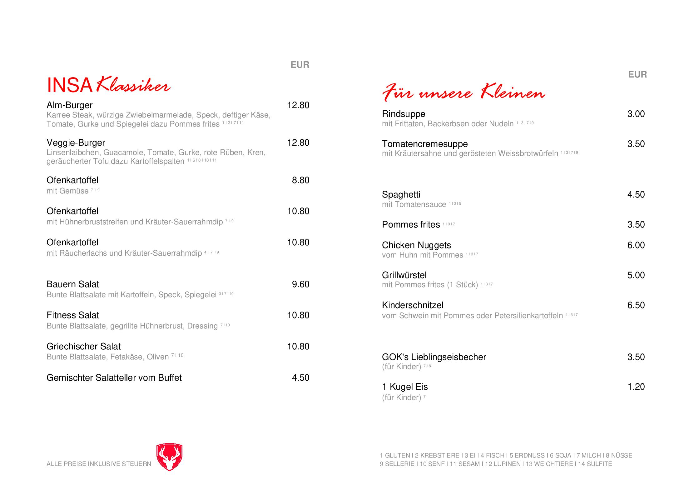 Speisekarte Hapimag Resort Zell am See - Restaurant Insas in Zell am See, Seite 4
