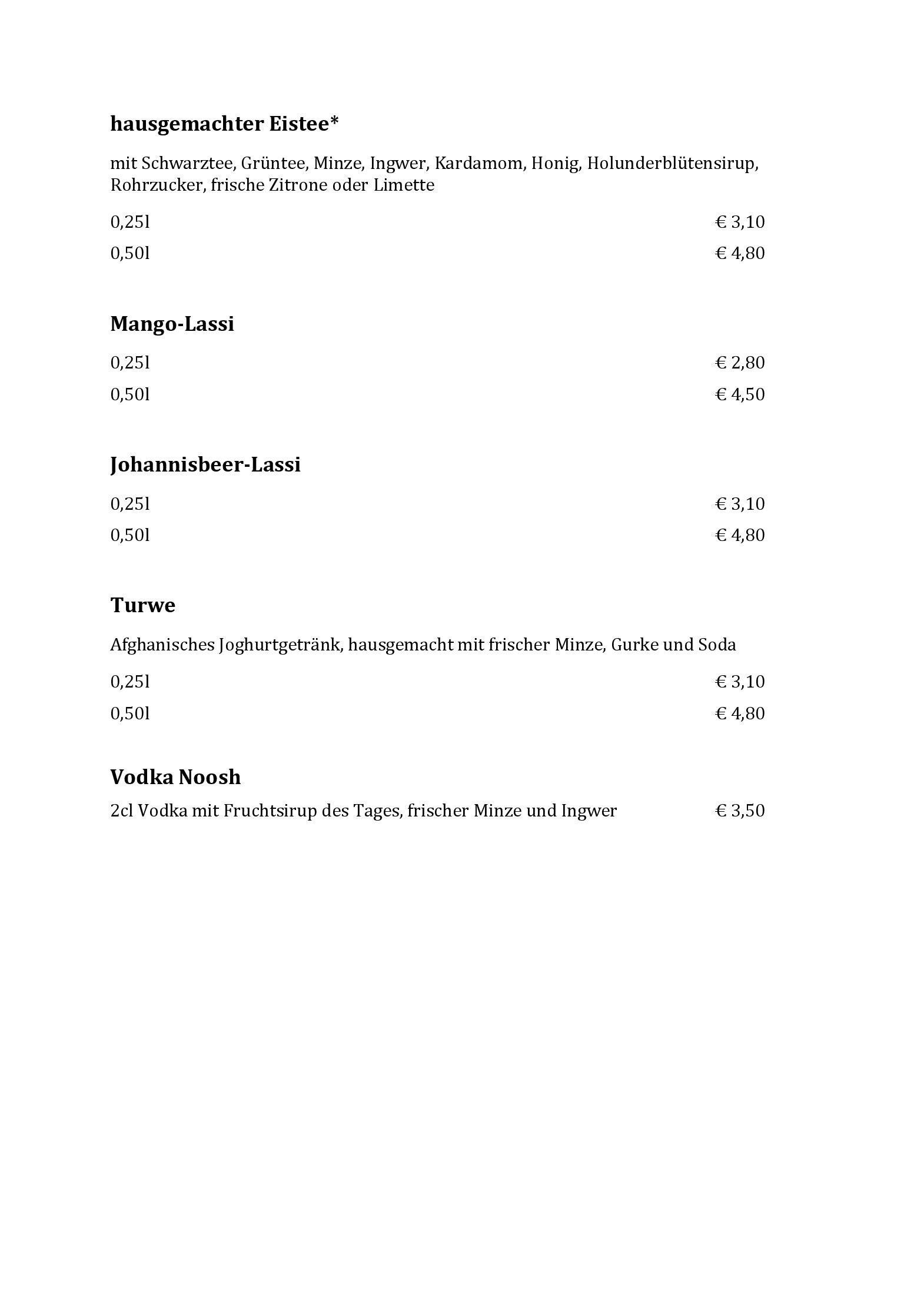 Speisekarte Noosh in Wien, Seite 15
