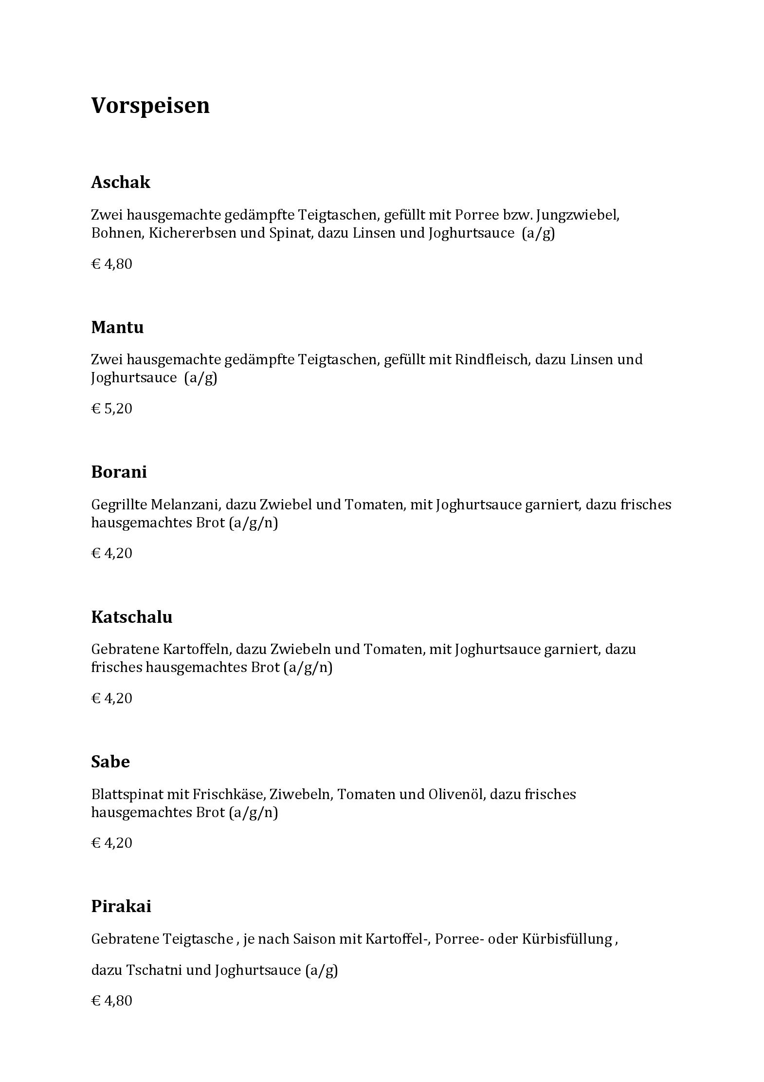 Speisekarte Noosh in Wien, Seite 14
