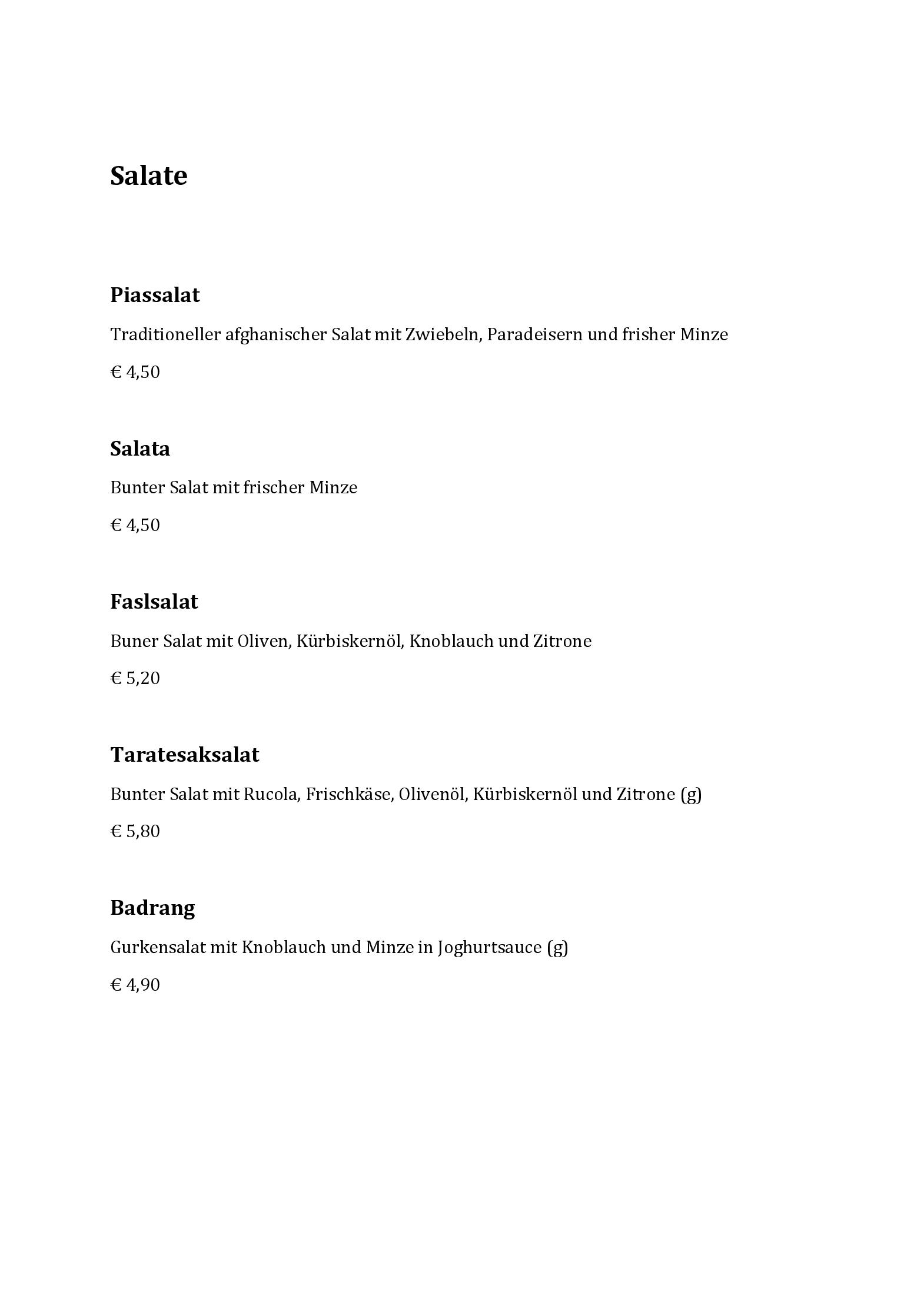 Speisekarte Noosh in Wien, Seite 13