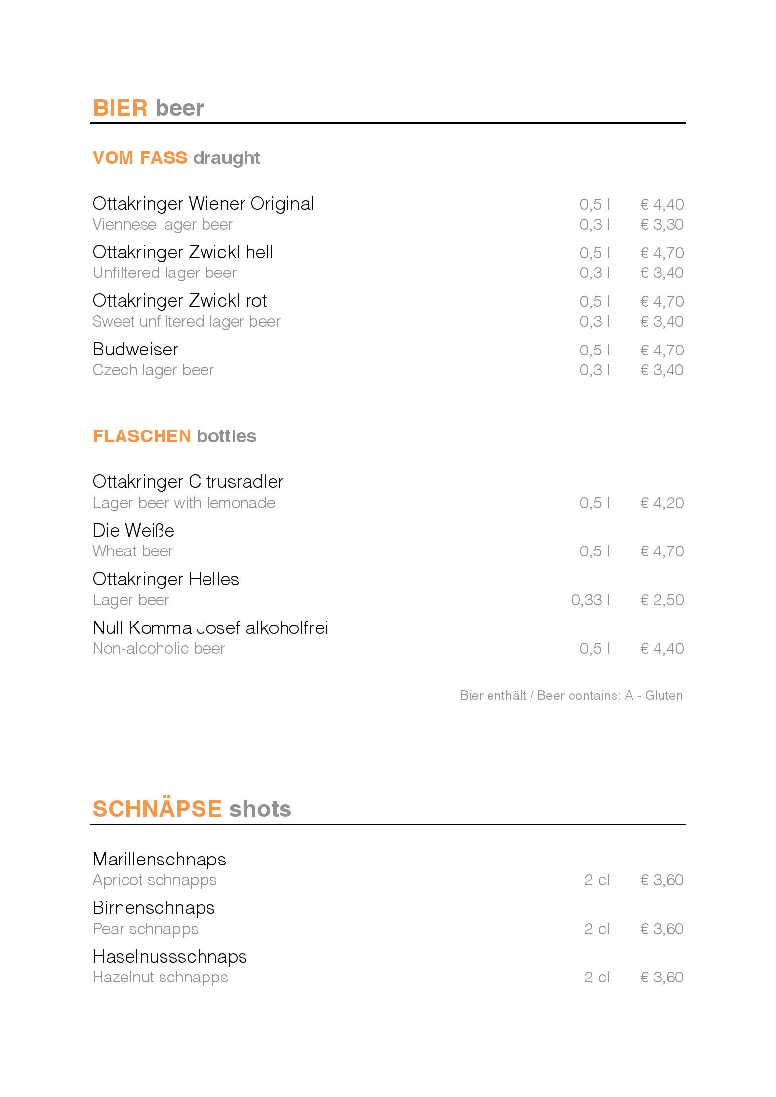 Speisekarte INIGO Restaurant in Wien, Seite 10