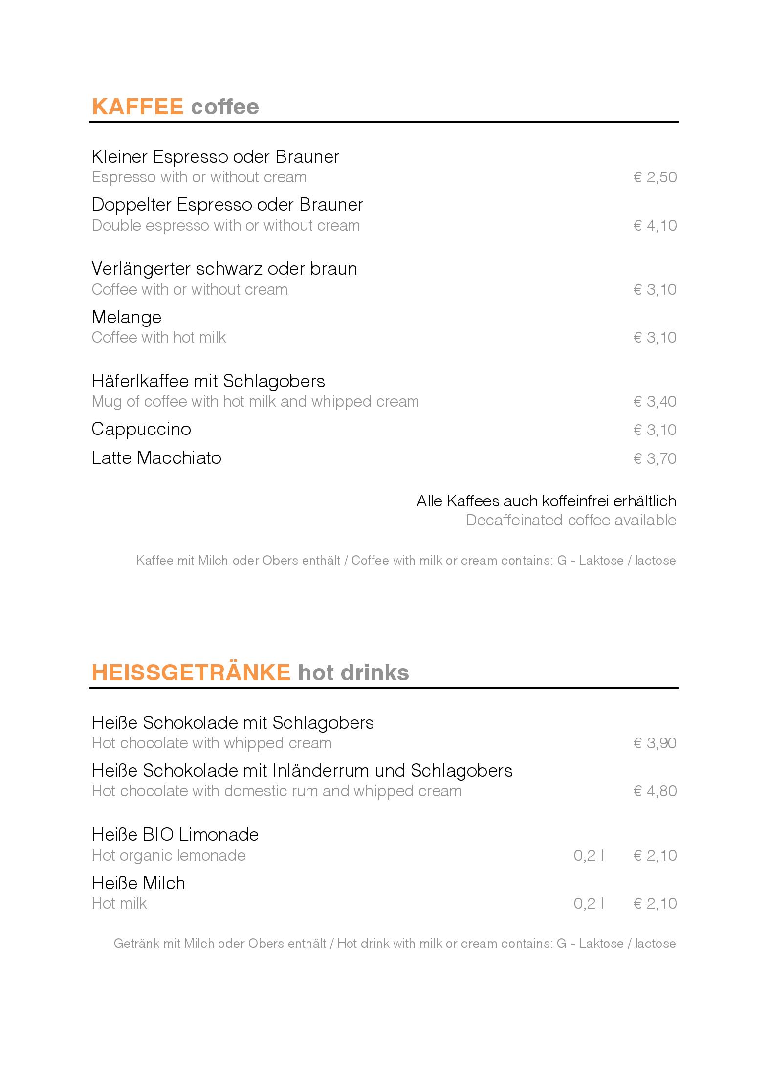 Speisekarte INIGO Restaurant in Wien, Seite 12