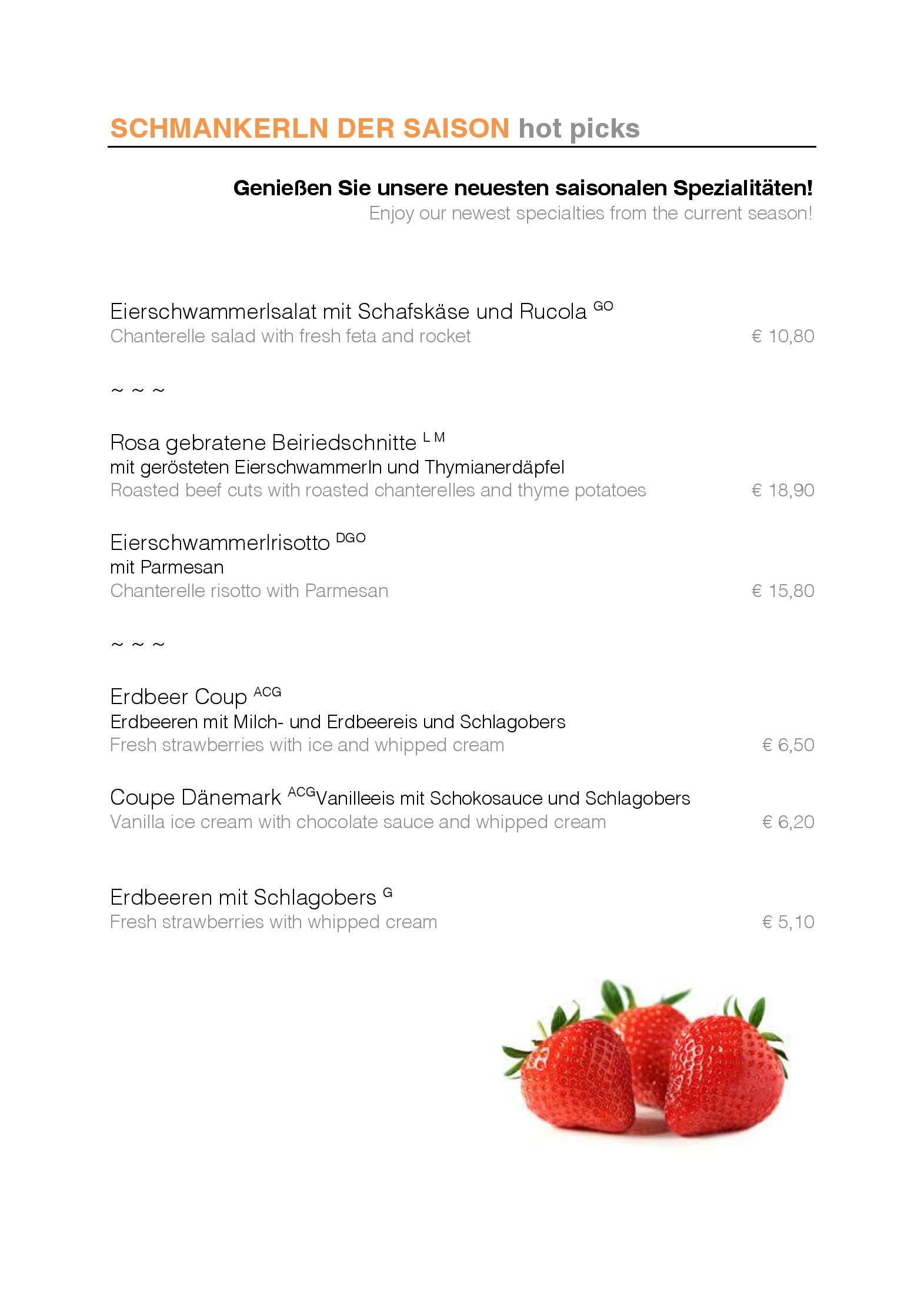Speisekarte INIGO Restaurant in Wien, Seite 8