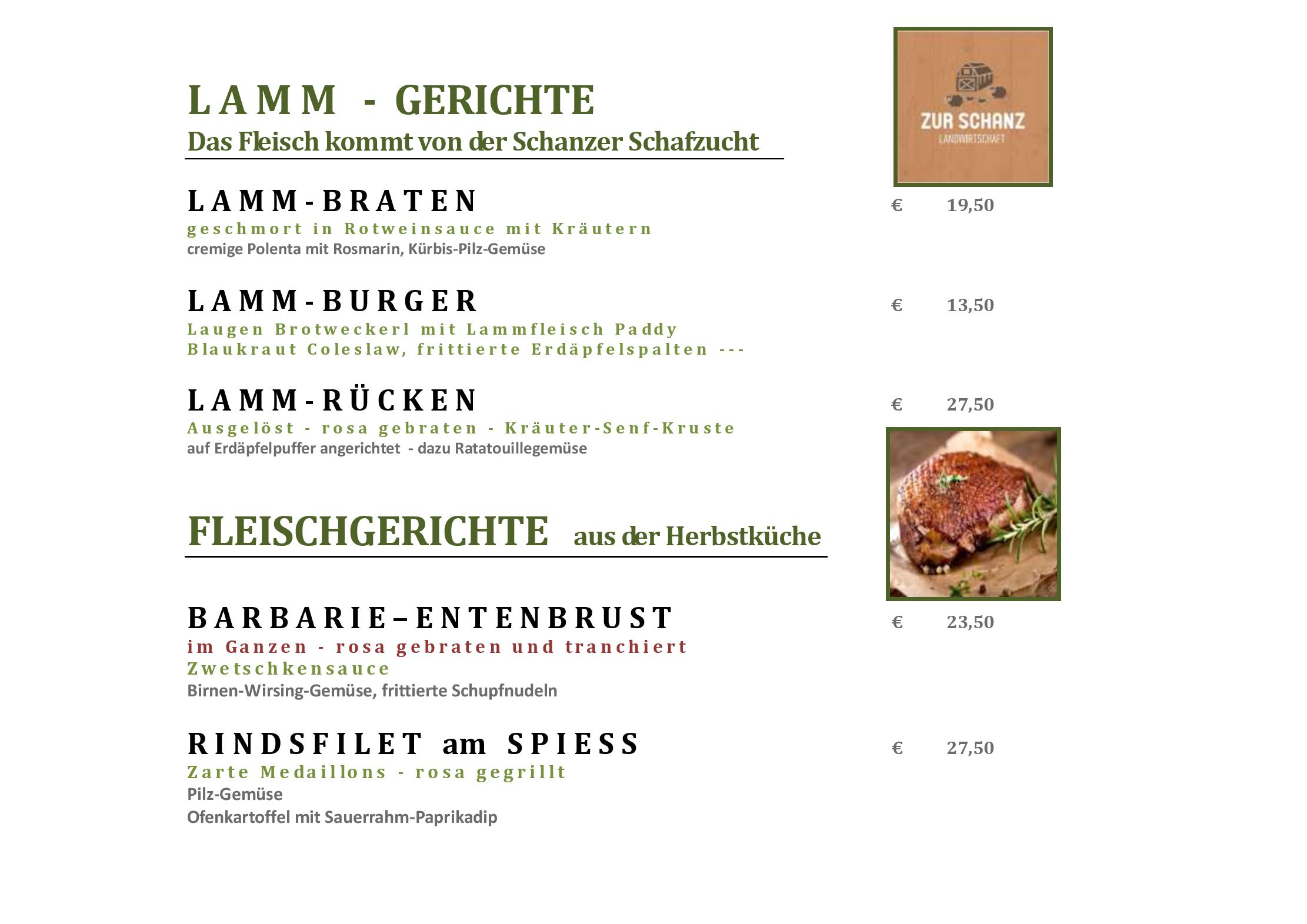 Speisekarte Tiroler Wirtshaus Zur Schanz in Ebbs, Seite 7