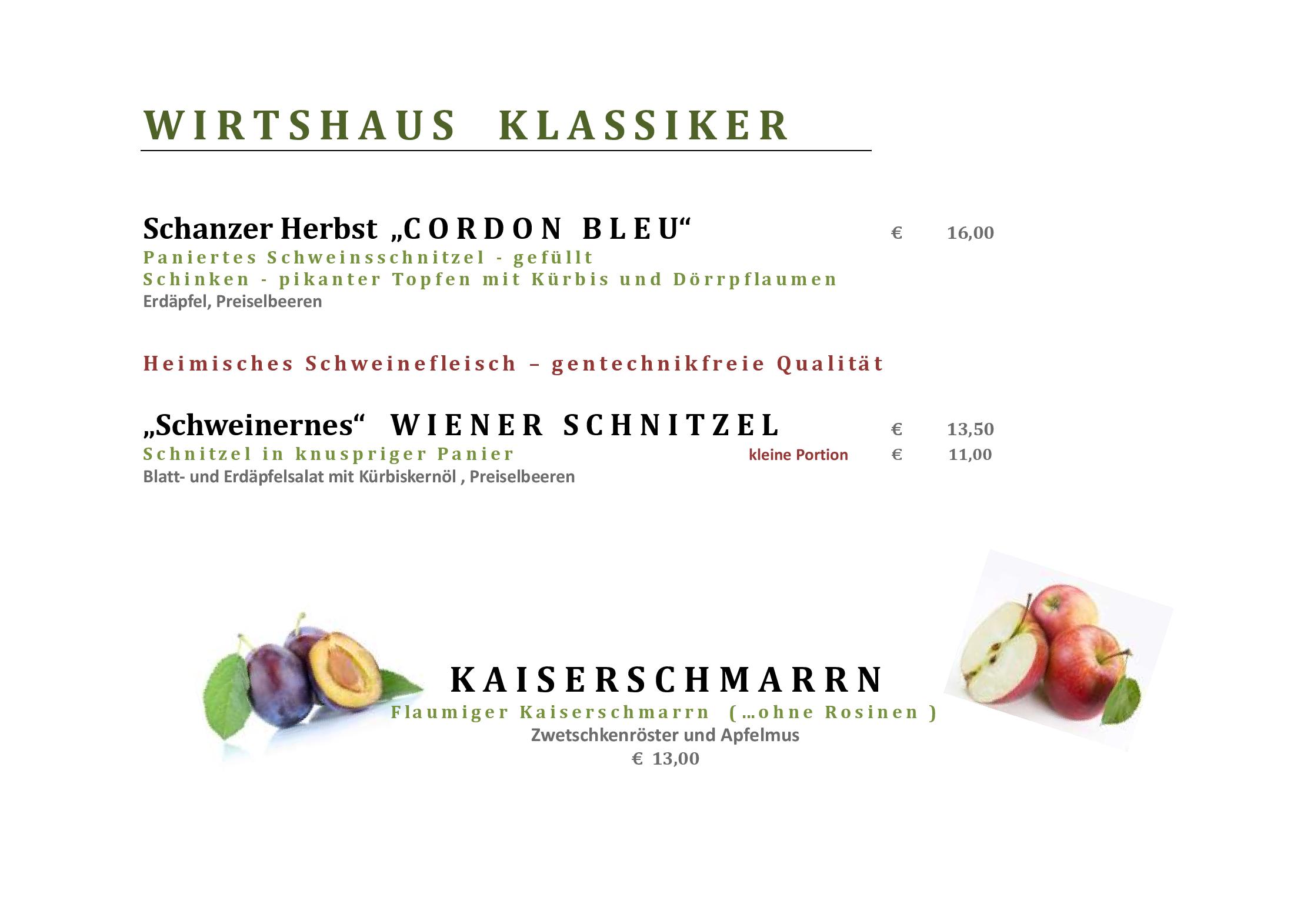 Speisekarte Tiroler Wirtshaus Zur Schanz in Ebbs, Seite 6