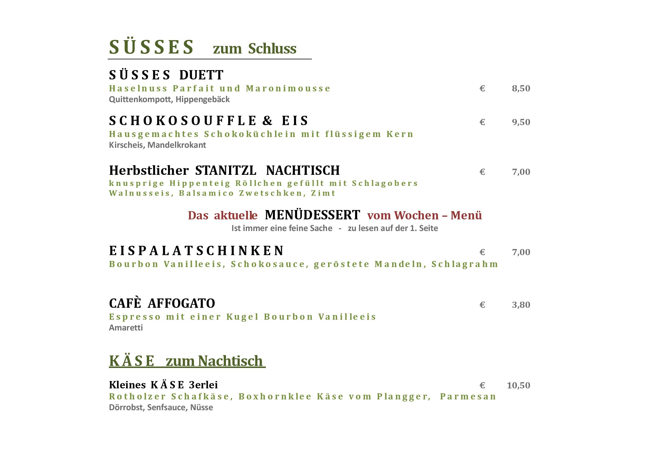 Speisekarte Tiroler Wirtshaus Zur Schanz in Ebbs, Seite 4