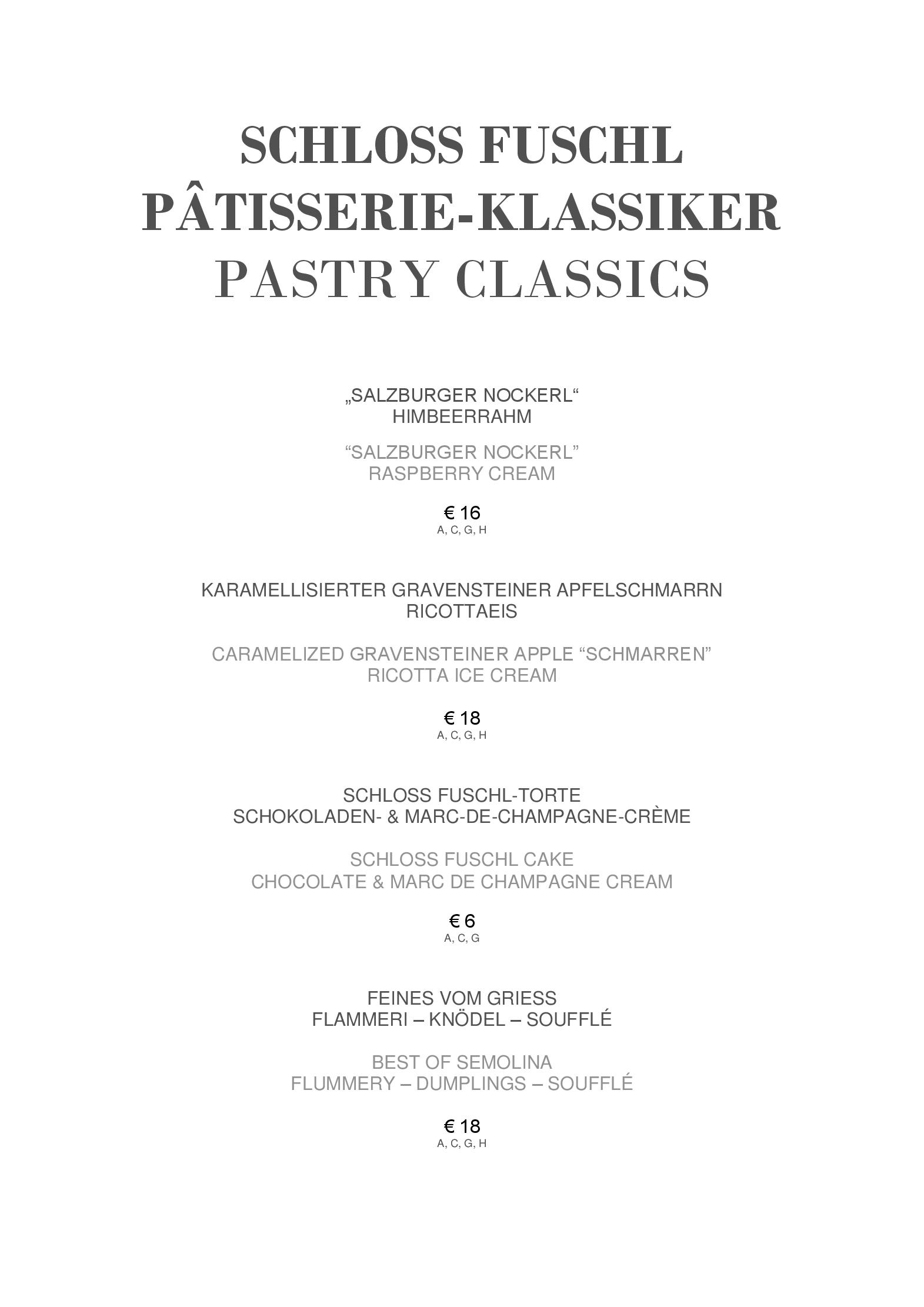 Speisekarte Schloss Restaurant in Salzburg, Seite 5