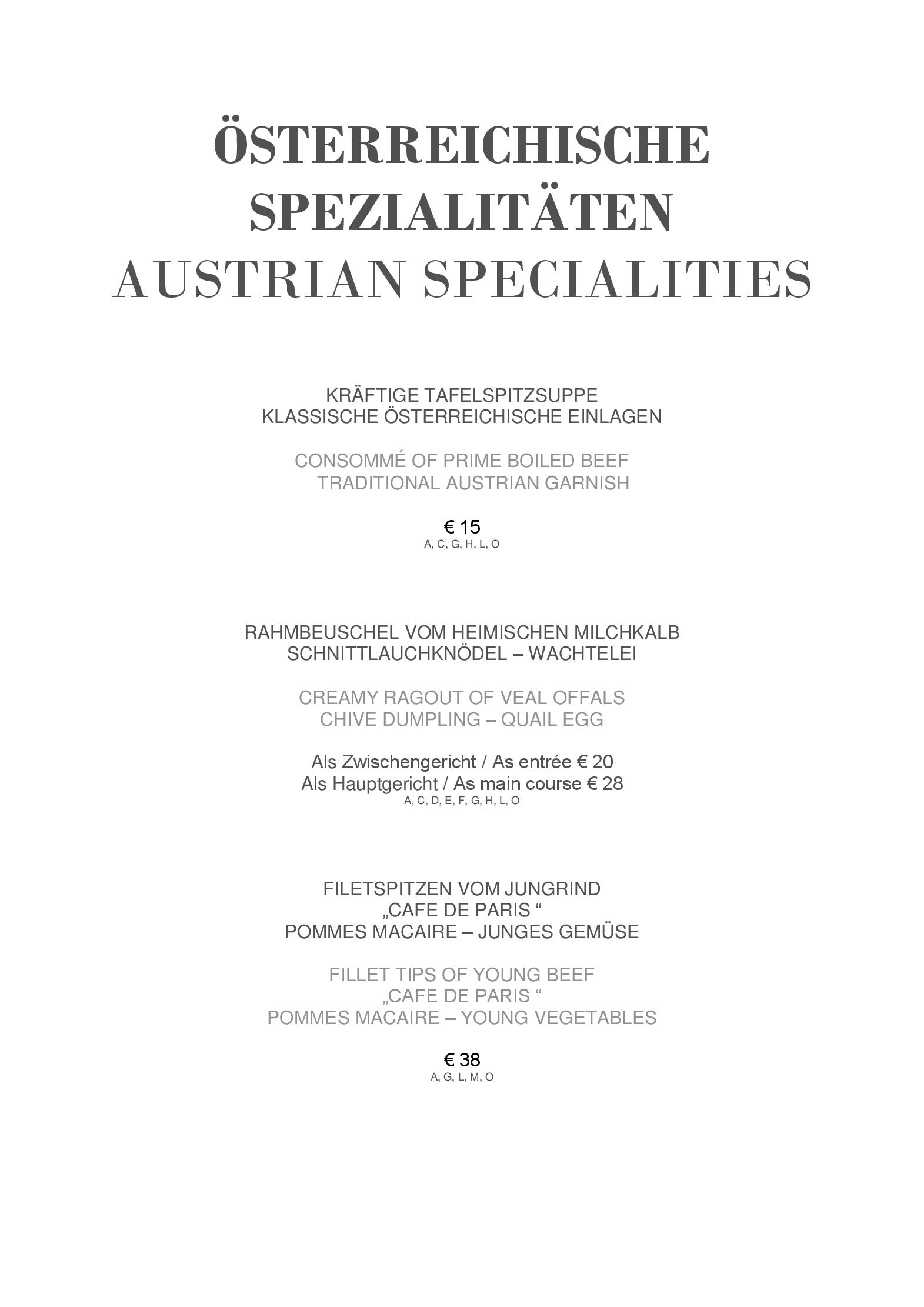 Speisekarte Schloss Restaurant in Salzburg, Seite 12