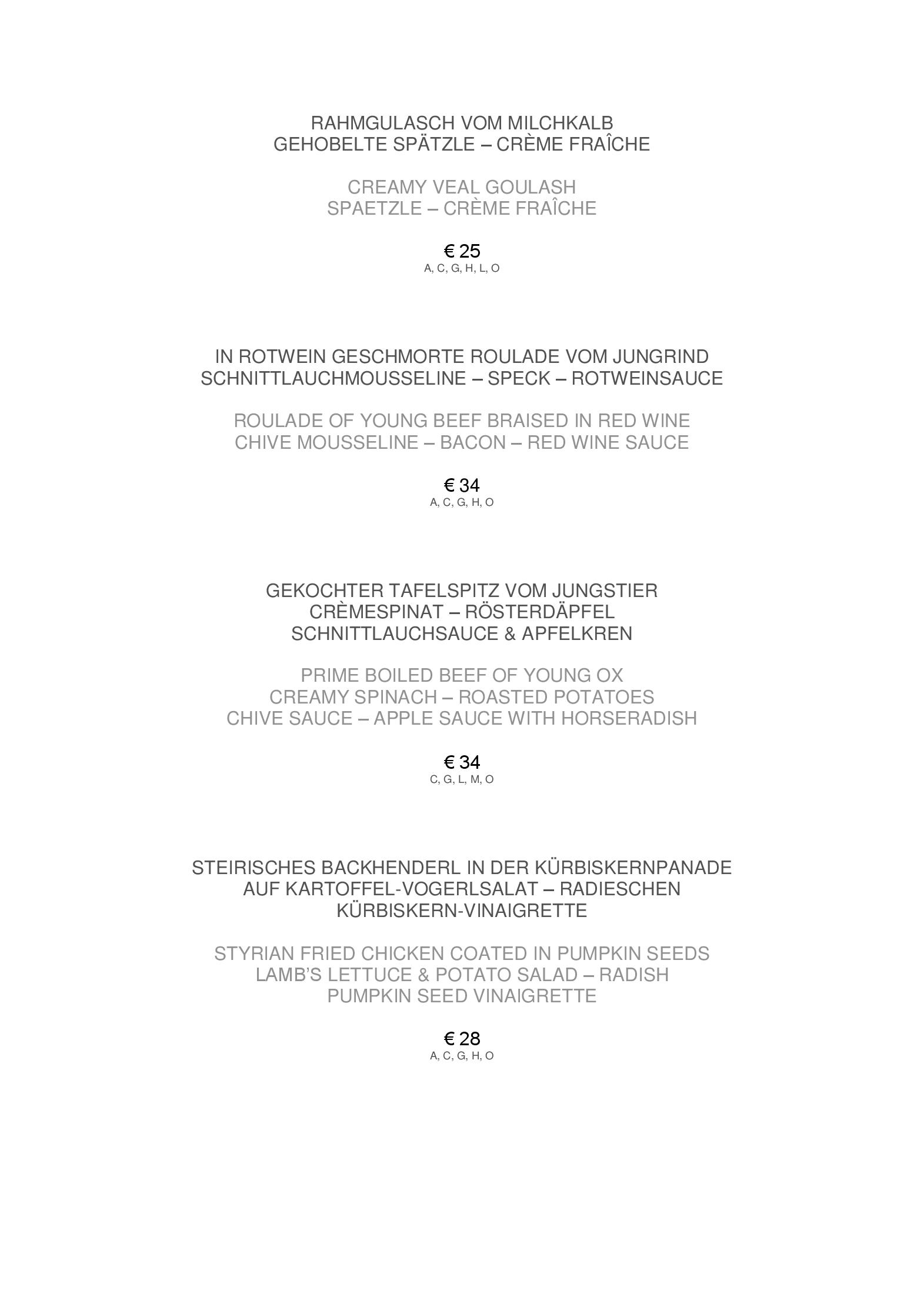 Speisekarte Schloss Restaurant in Salzburg, Seite 8