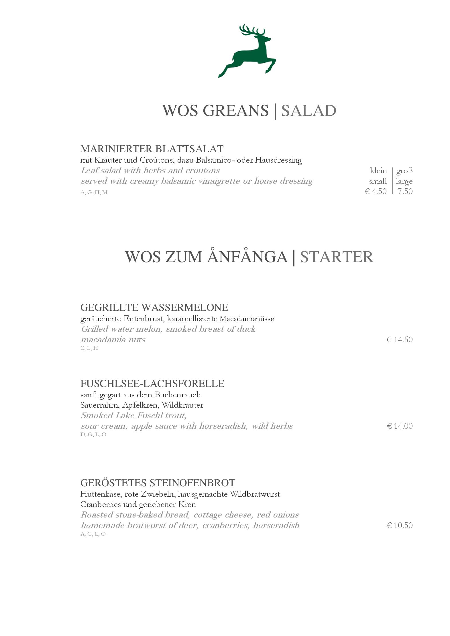 Speisekarte Restaurant Jagdhof in Hof bei Salzburg, Seite 4