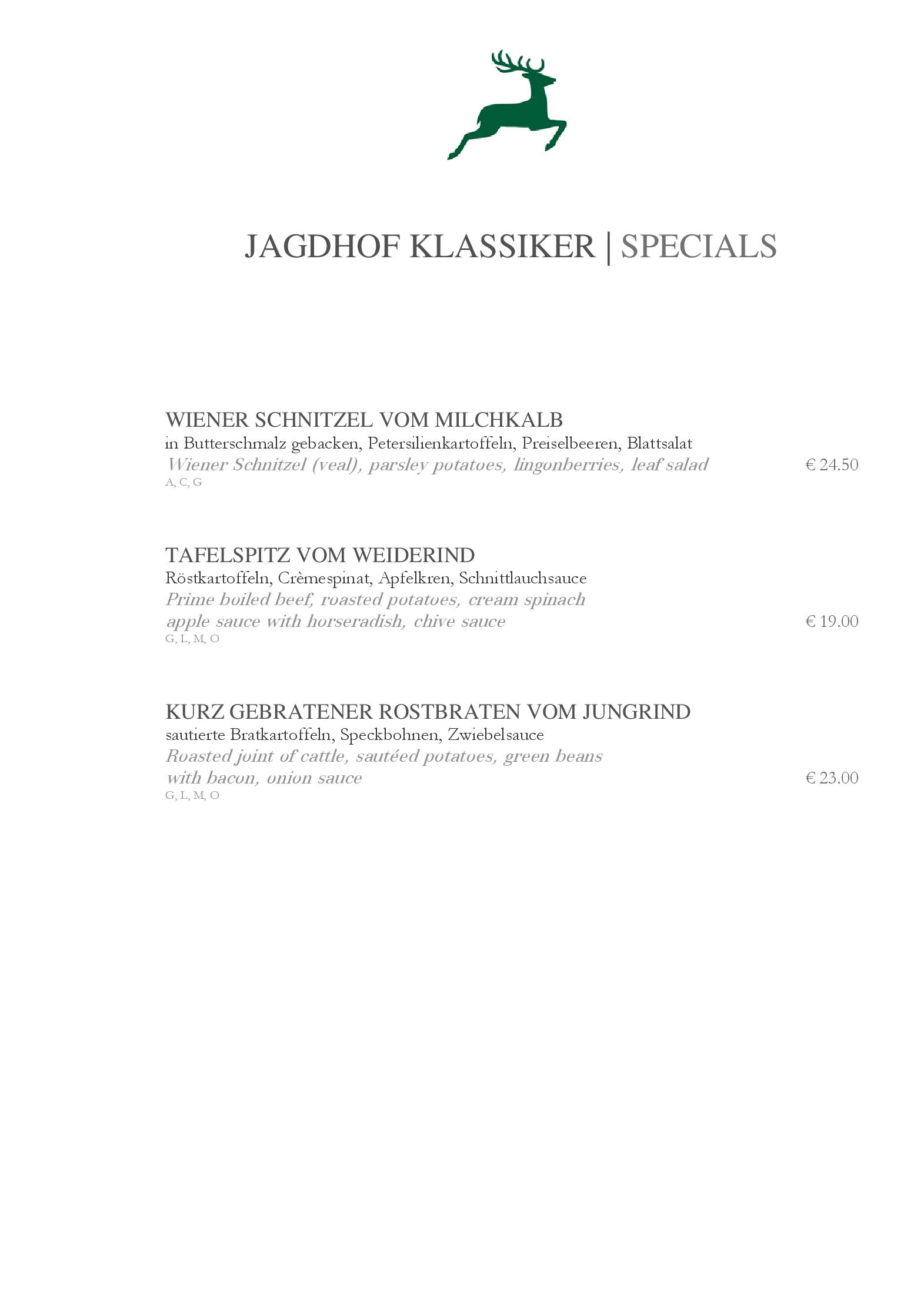 Speisekarte Restaurant Jagdhof in Hof bei Salzburg, Seite 3