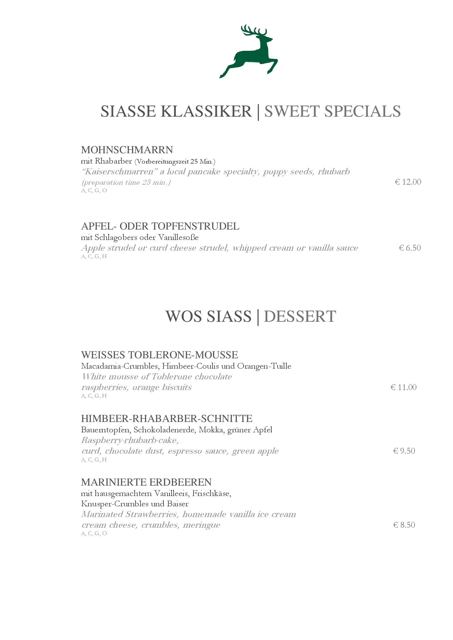 Speisekarte Restaurant Jagdhof in Hof bei Salzburg, Seite 2