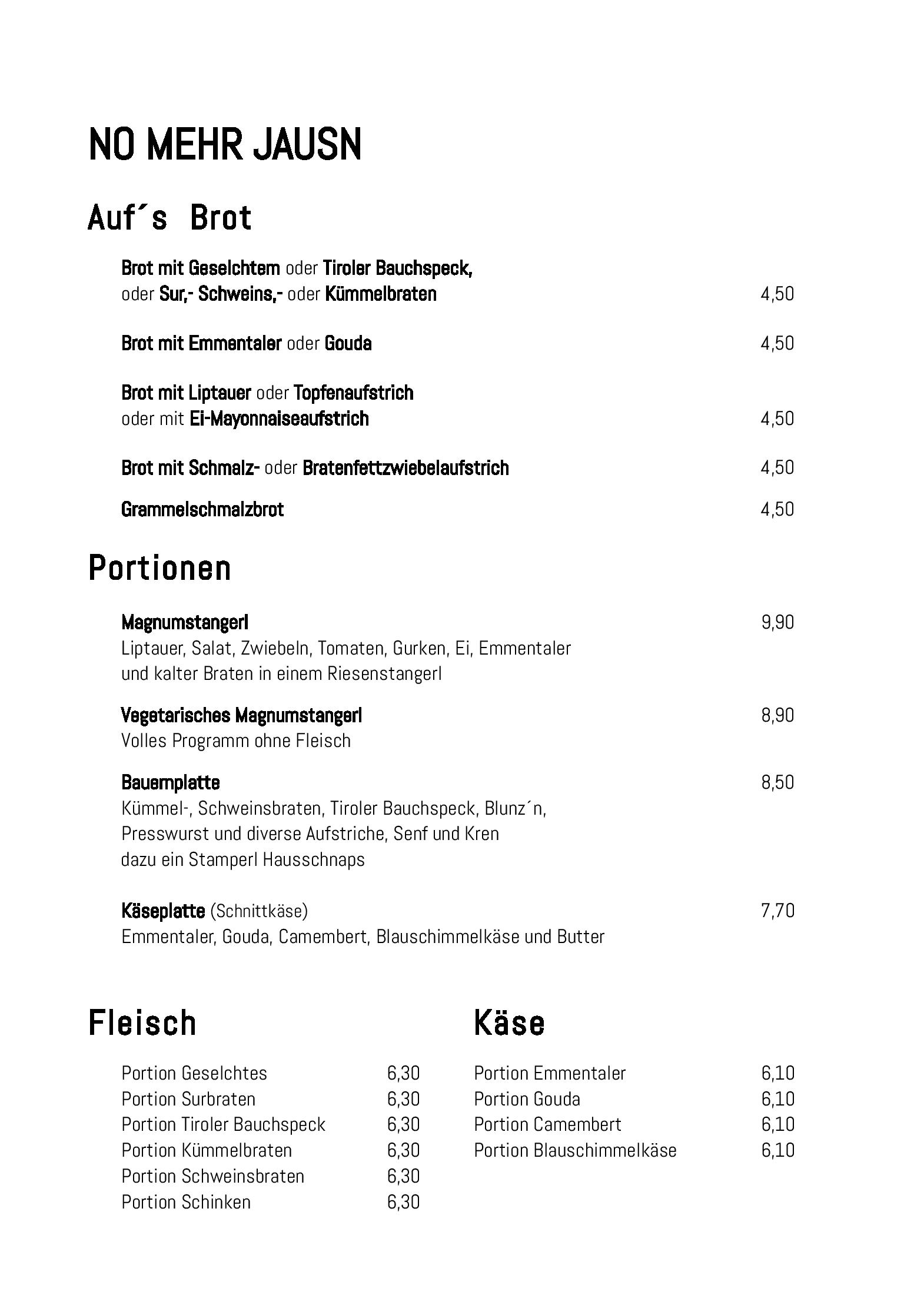 Speisekarte Graselwirtin in Mörtersdorf, Seite 13