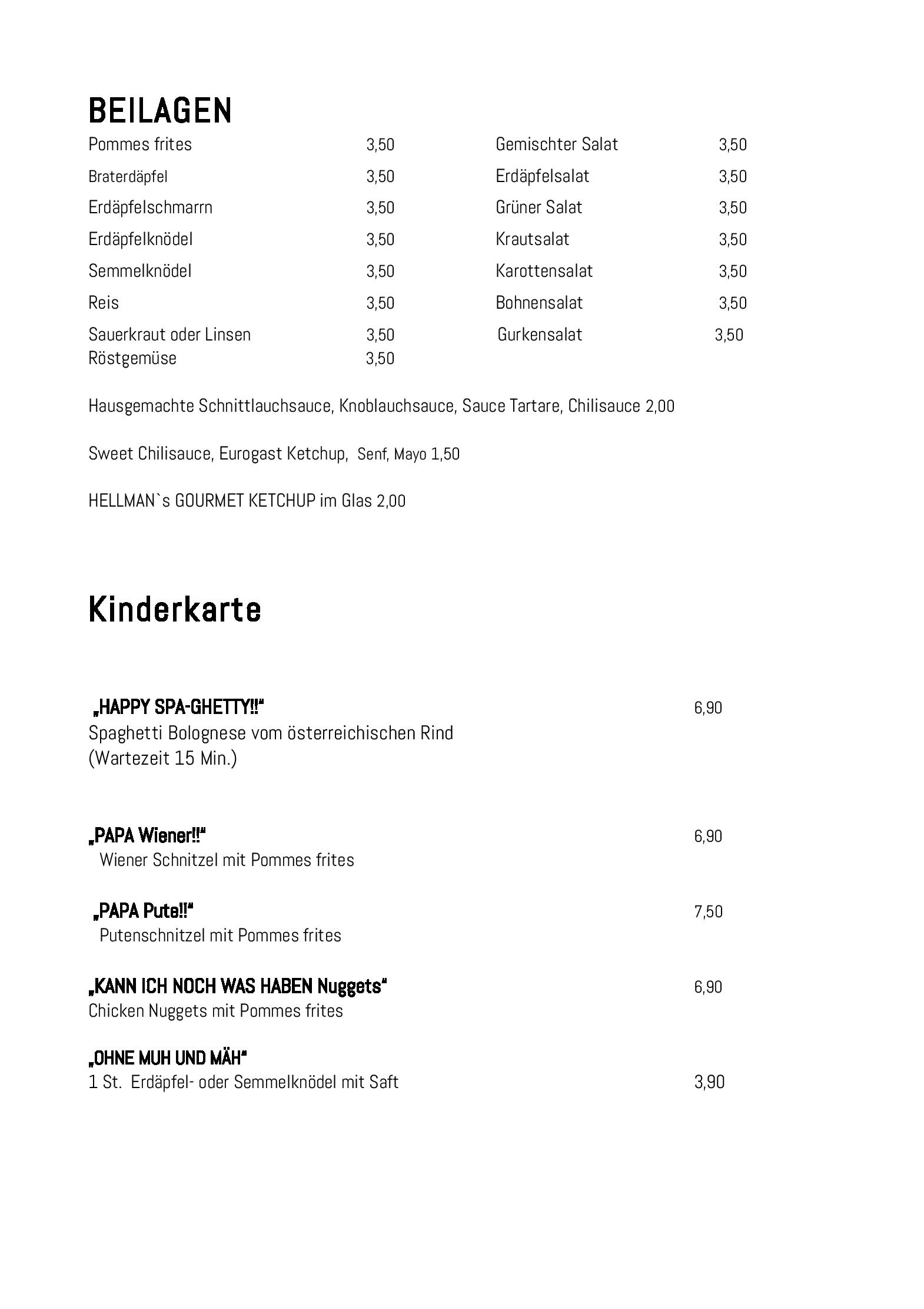 Speisekarte Graselwirtin in Mörtersdorf, Seite 12