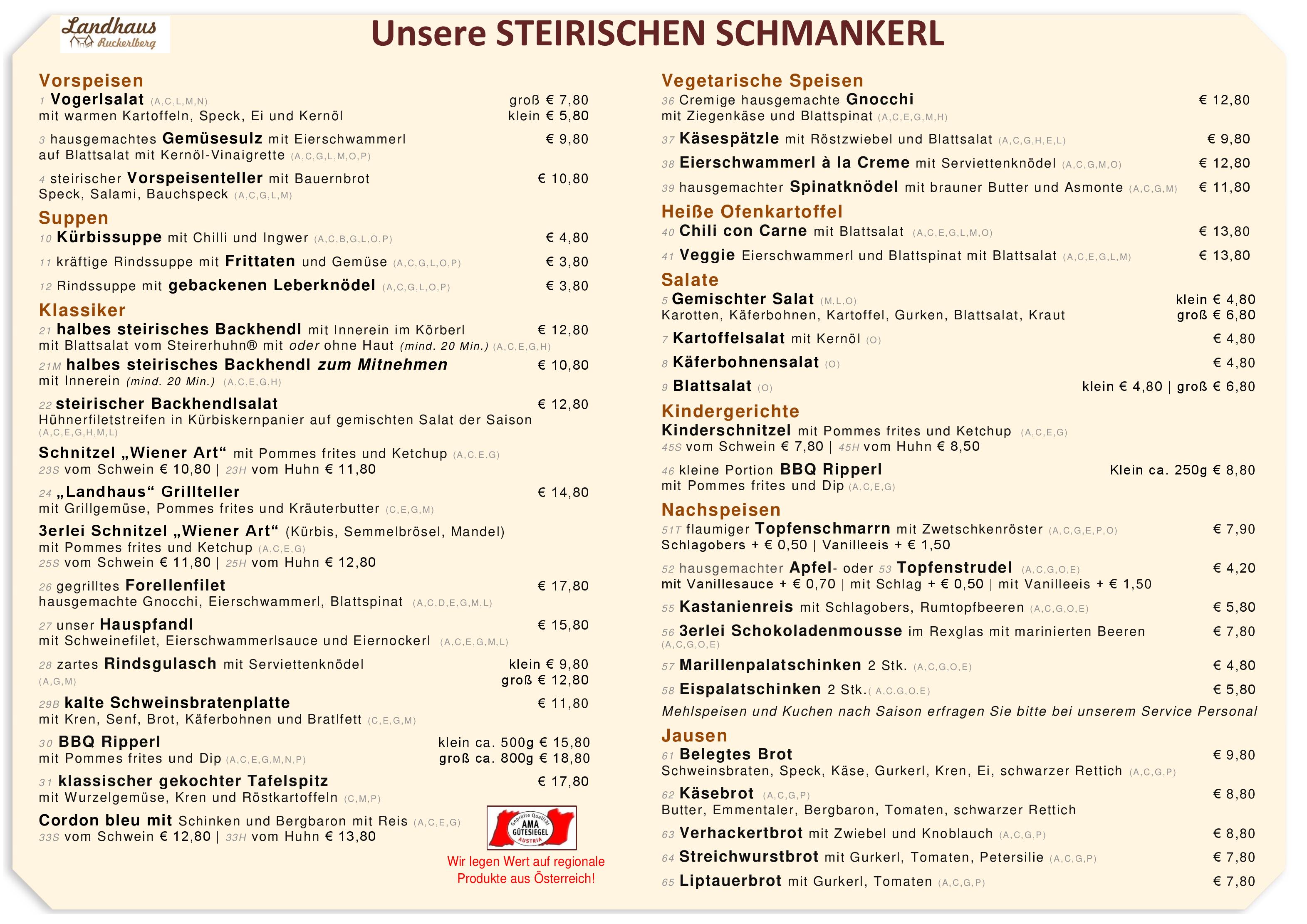 Speisekarte  Landhaus Ruckerlberg | Yamamoto in Graz, Seite 4