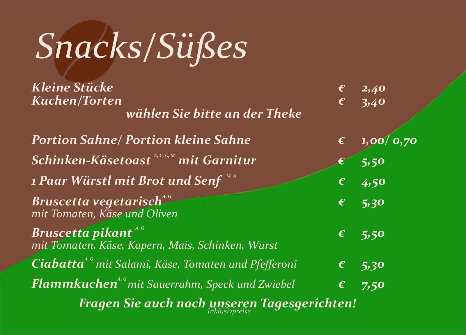 Speisekarte Cafe 172, Neuschäfer John-Patrick in Koessen, Seite 35
