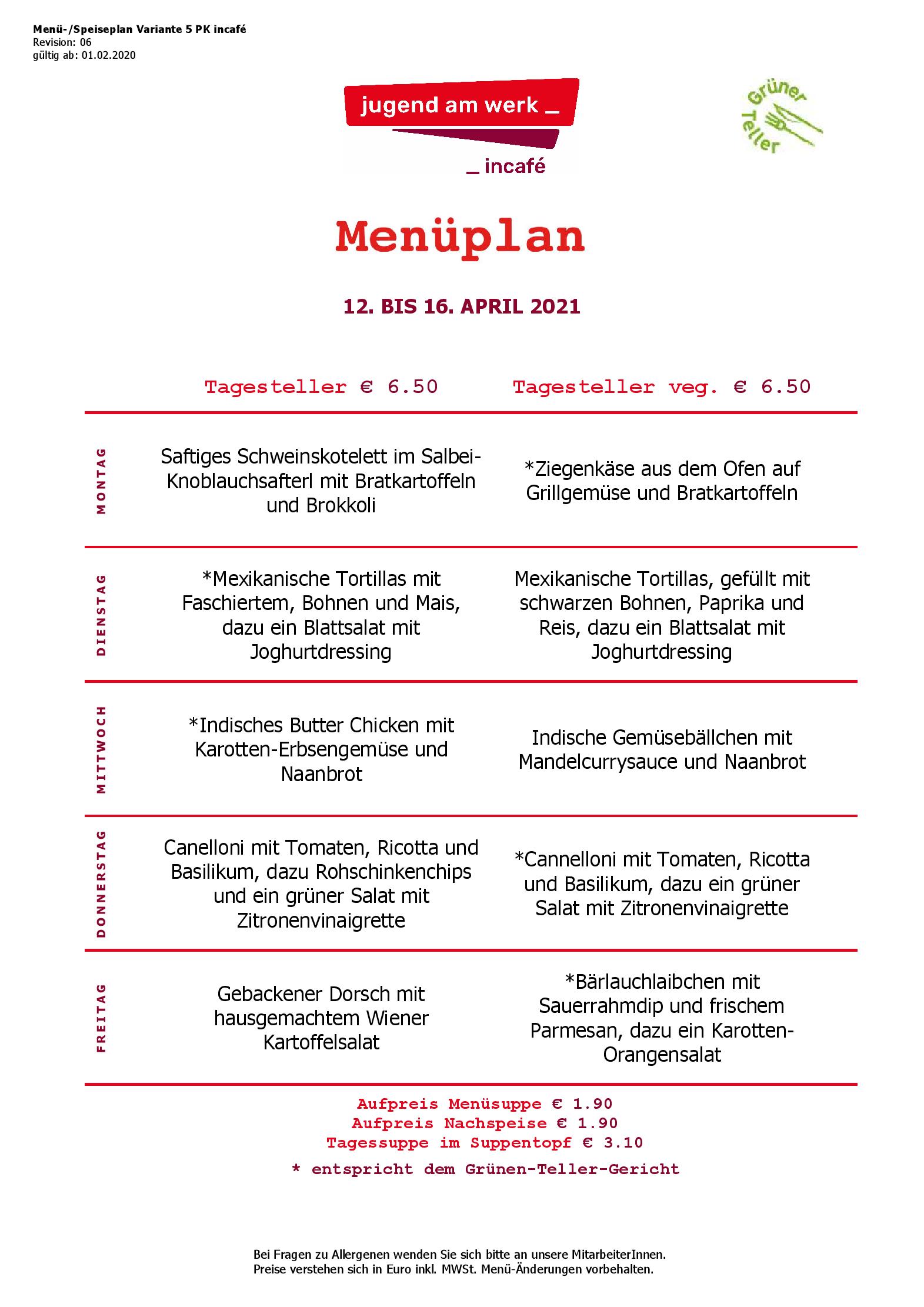 Speisekarte incafé in Graz, Seite 38