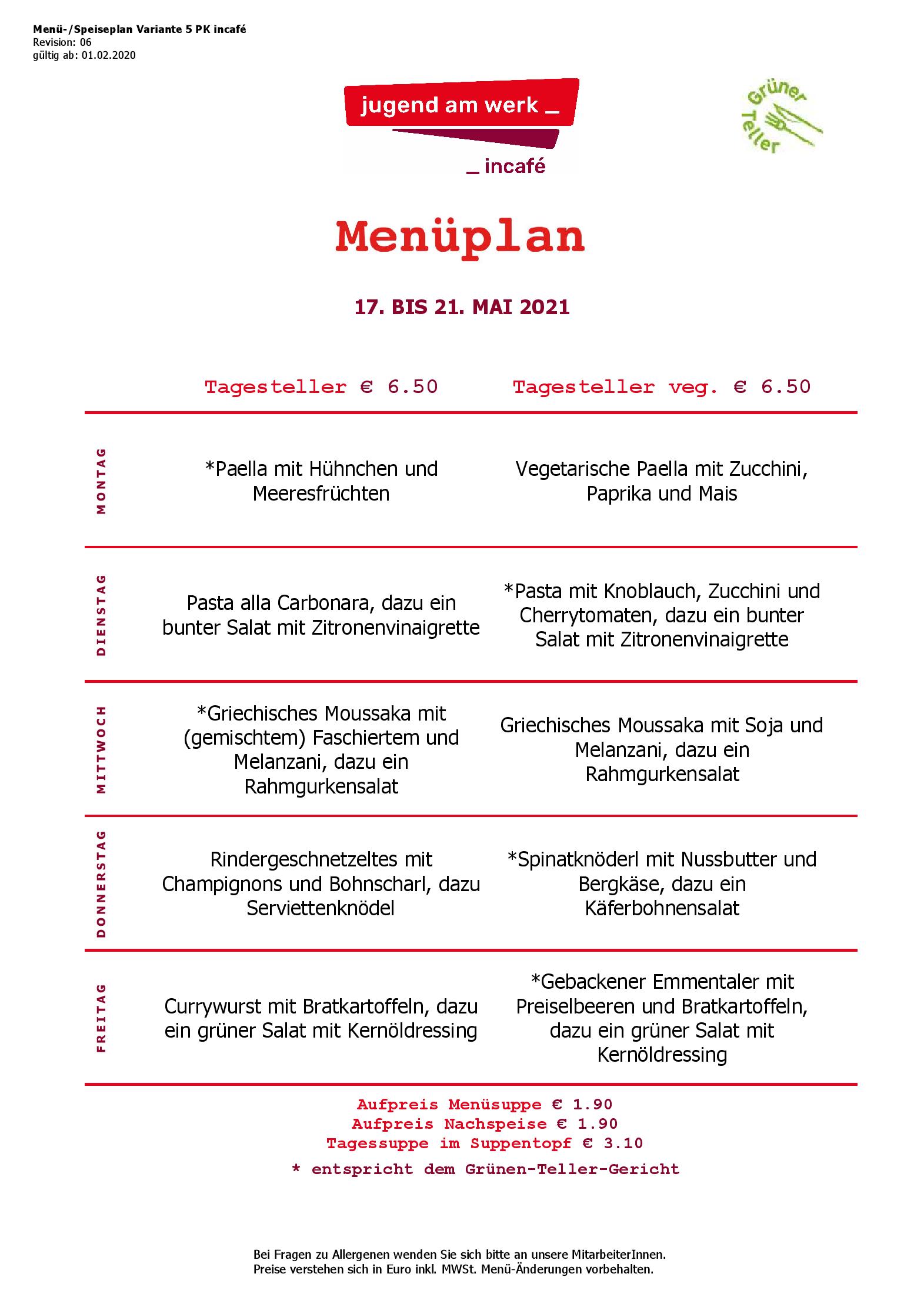 Speisekarte incafé in Graz, Seite 51