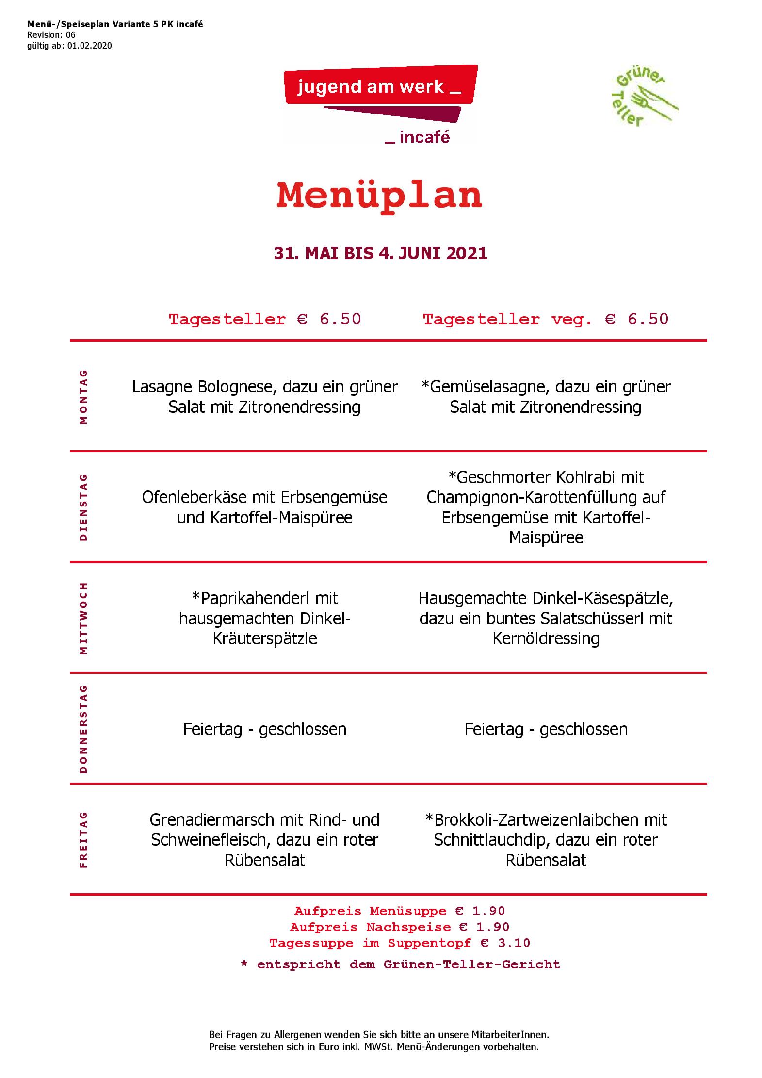 Speisekarte incafé in Graz, Seite 120