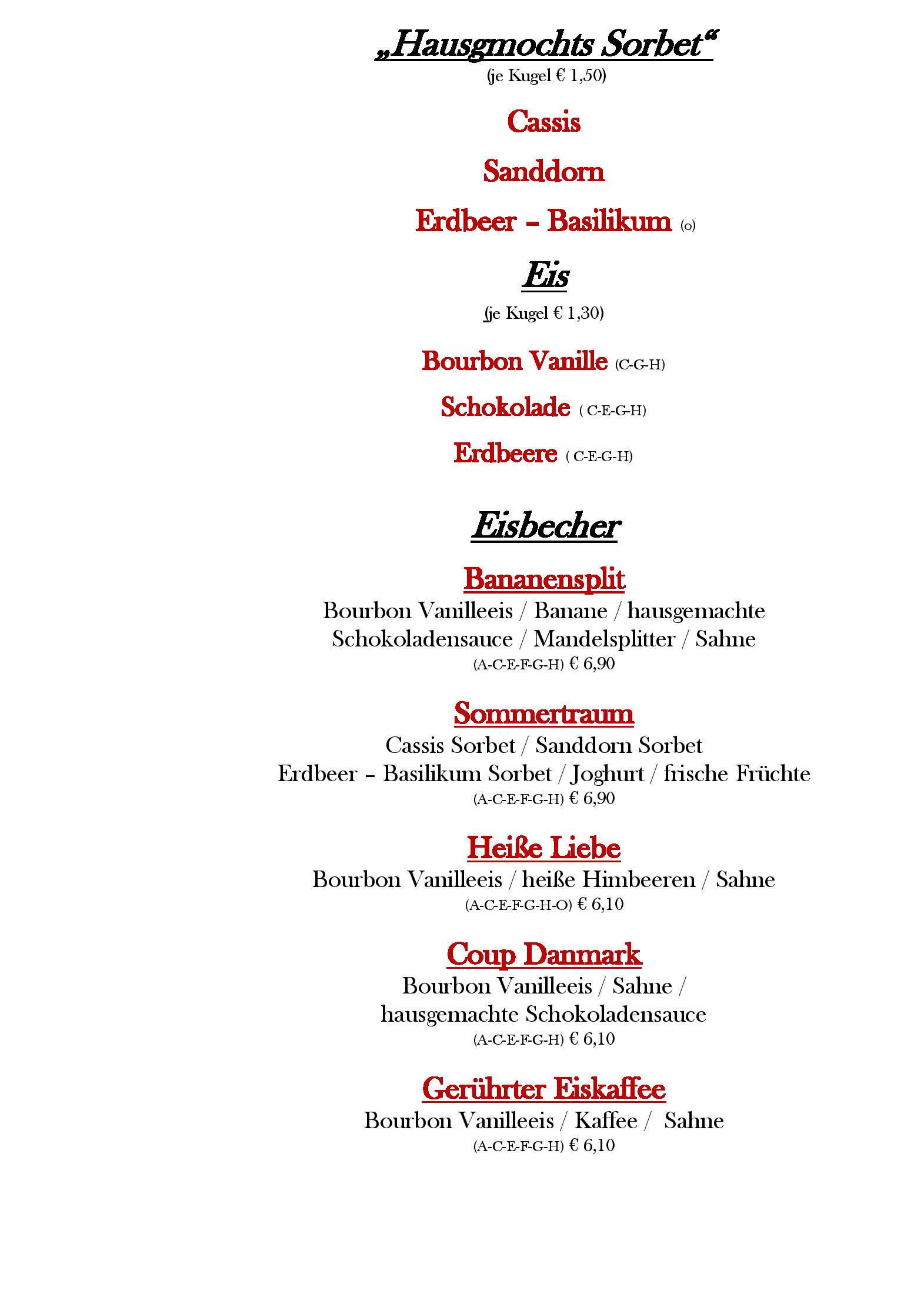 Speisekarte Hotel Restaurant Englhof in Zell im Zillertal, Seite 25