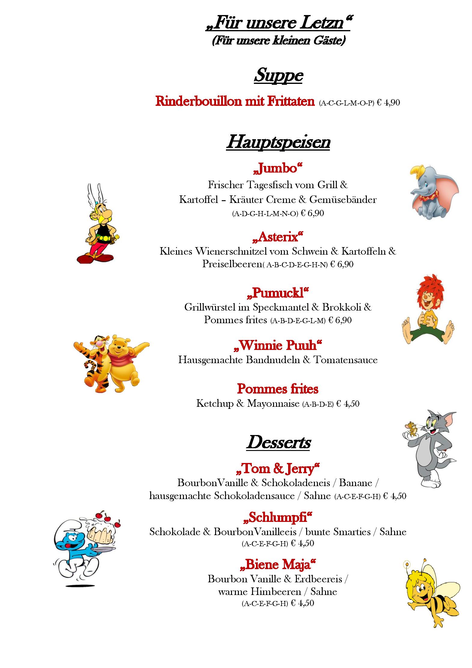 Speisekarte Hotel Restaurant Englhof in Zell im Zillertal, Seite 24