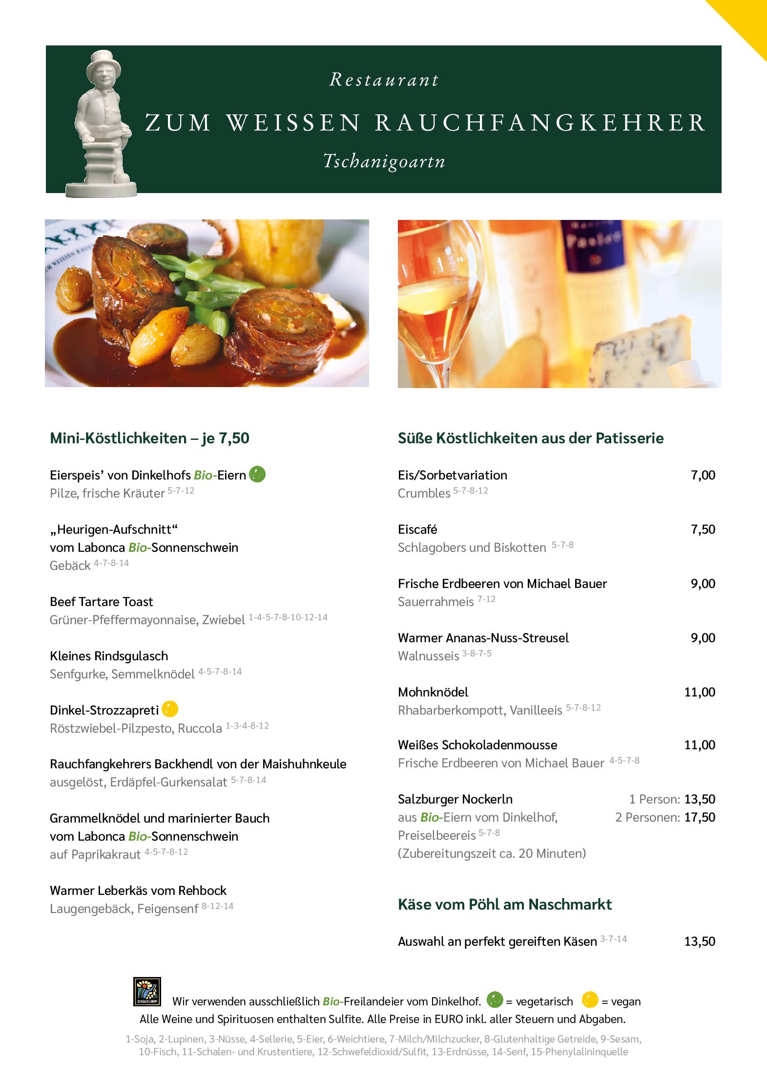 Speisekarte Zum weißen Rauchfangkehrer in Wien, Seite 5