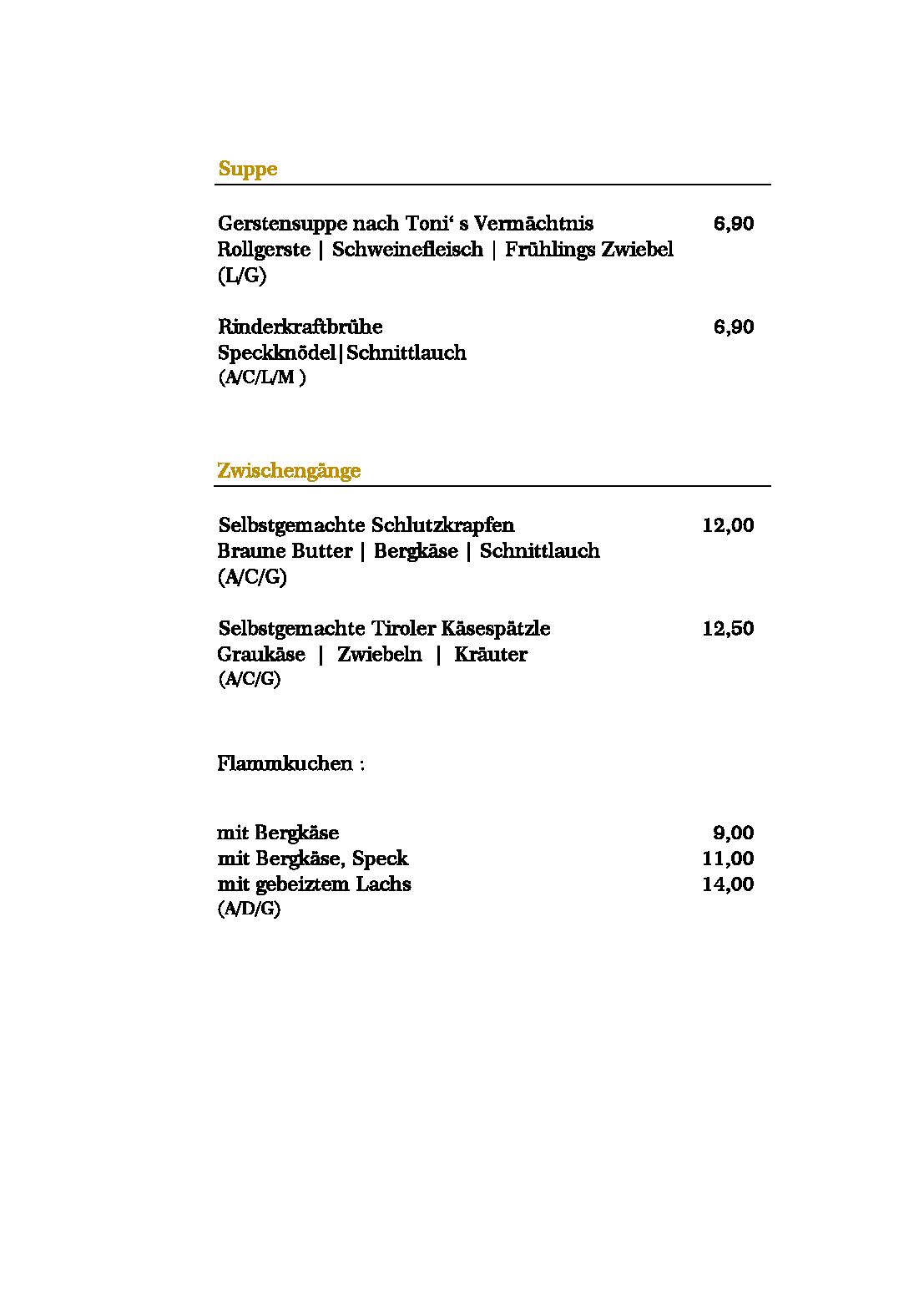 Speisekarte Hotel Bergblick GmbH & Co KG in Grän, Seite 9