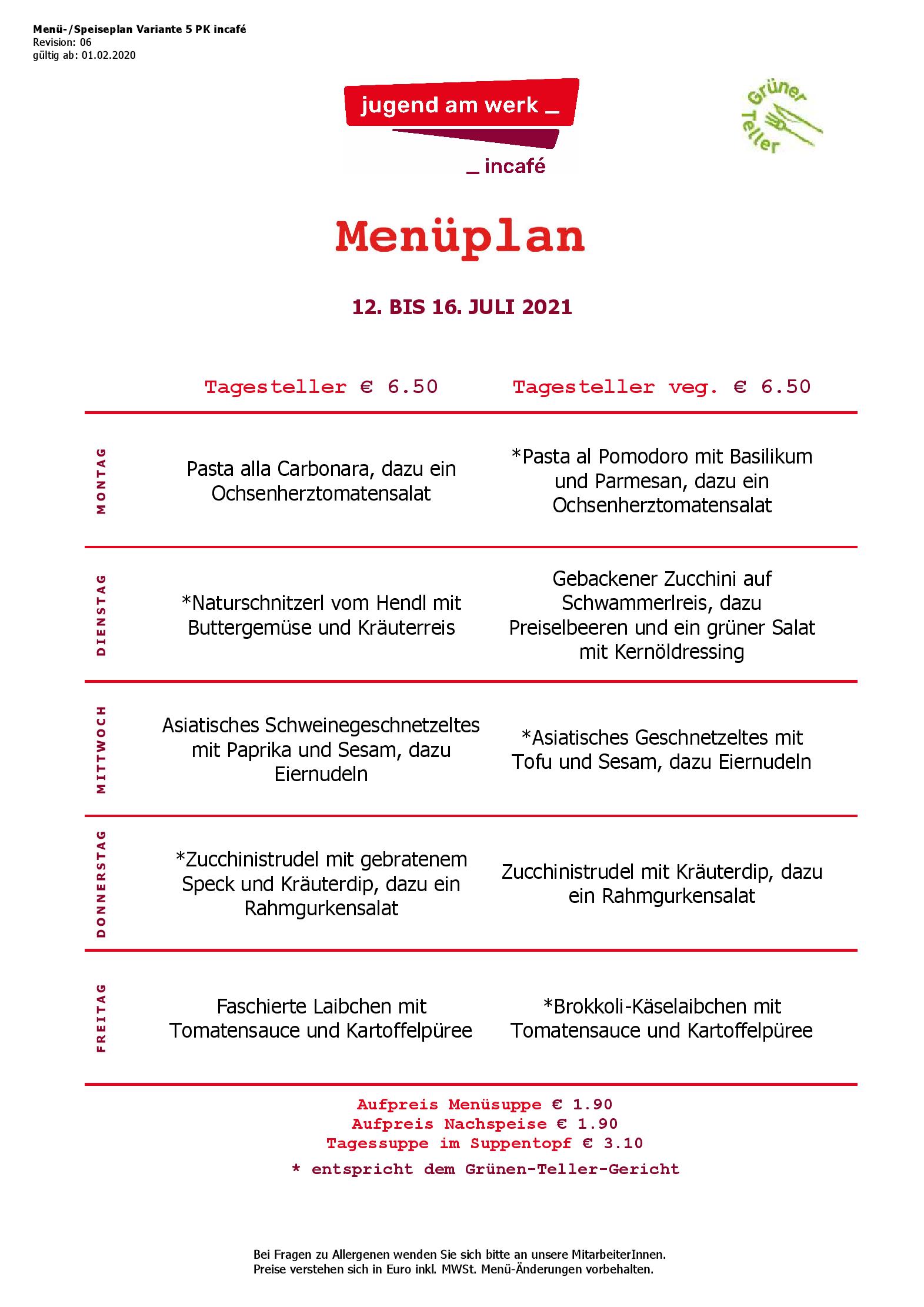 Speisekarte incafé in Graz, Seite 31
