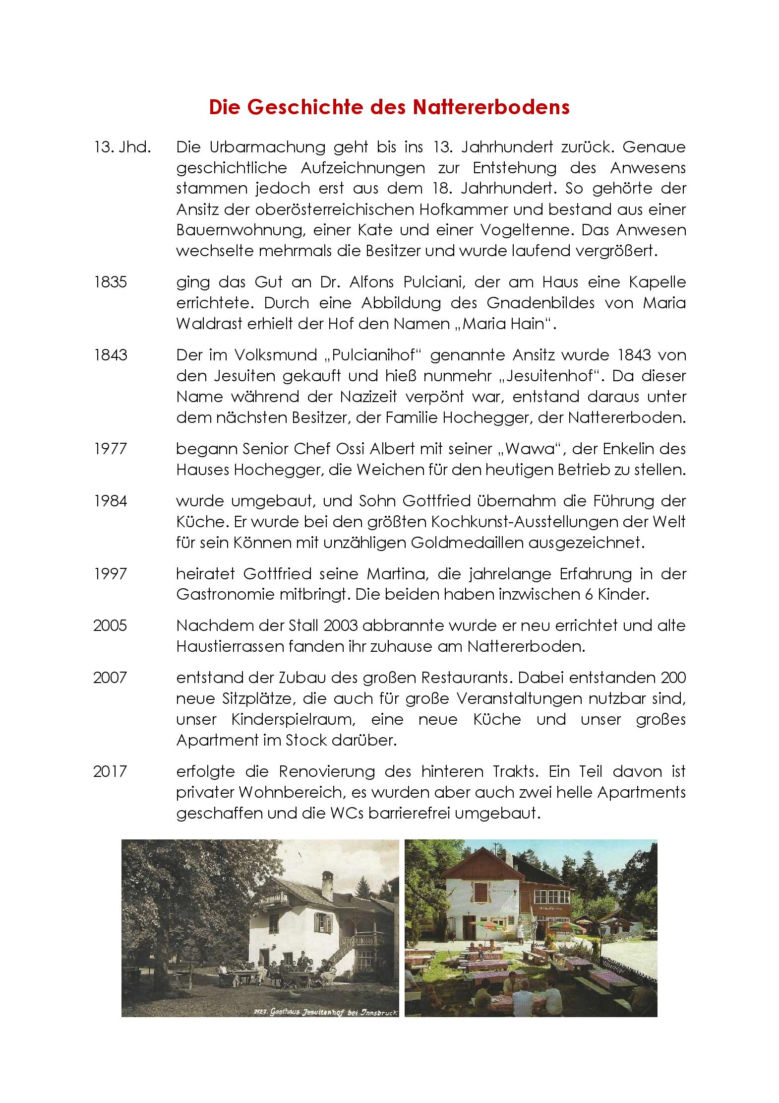 Speisekarte Wirtshaus Nattererboden in Innsbruck, Seite 6