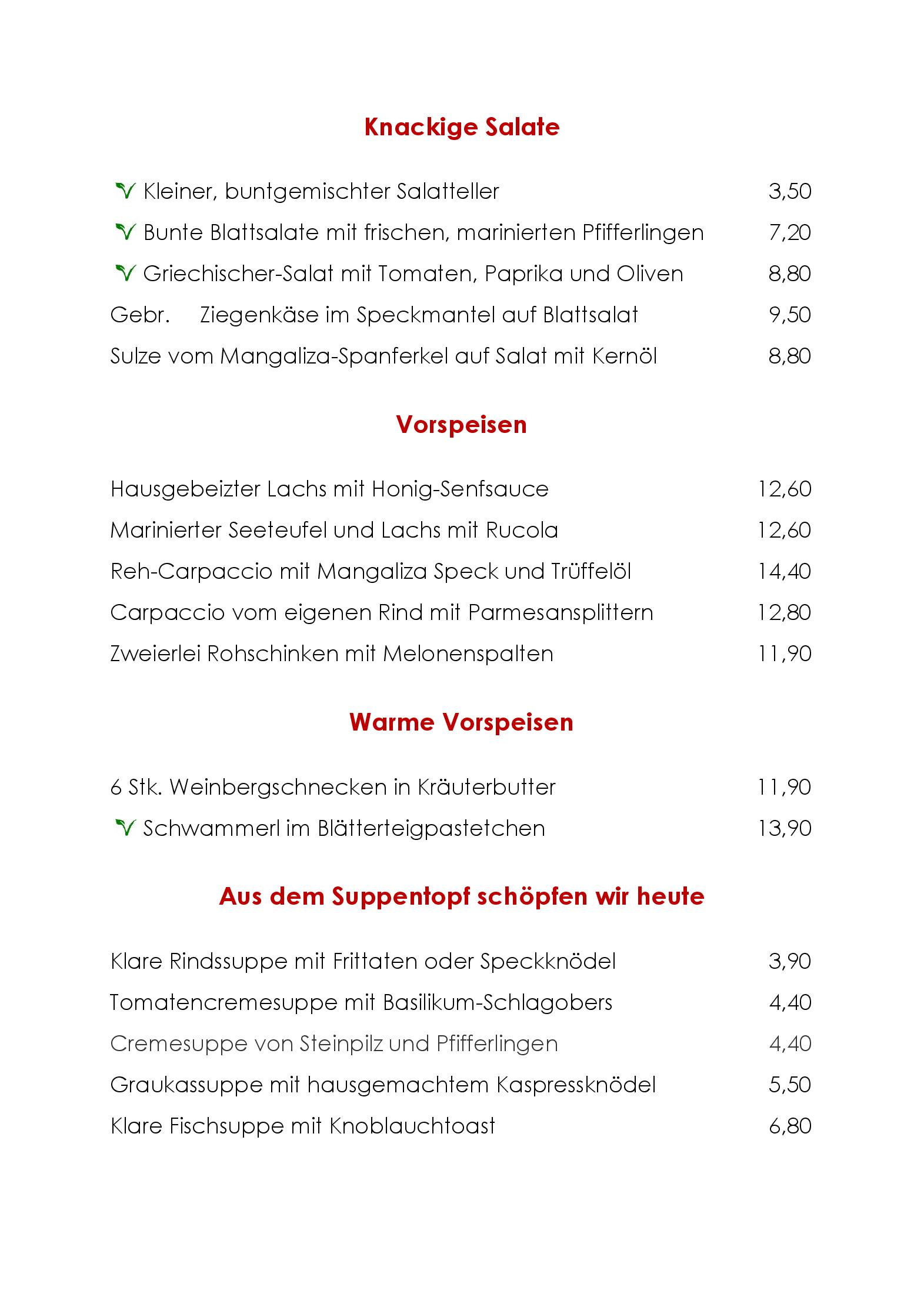Speisekarte Wirtshaus Nattererboden in Innsbruck, Seite 12