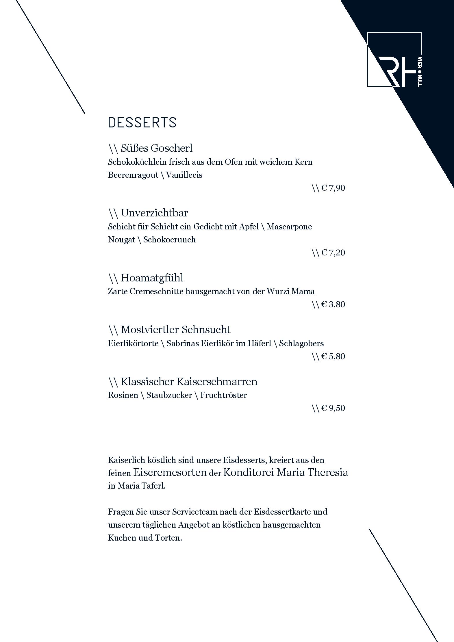 Speisekarte Ramsauhof in Purgstall, Seite 5