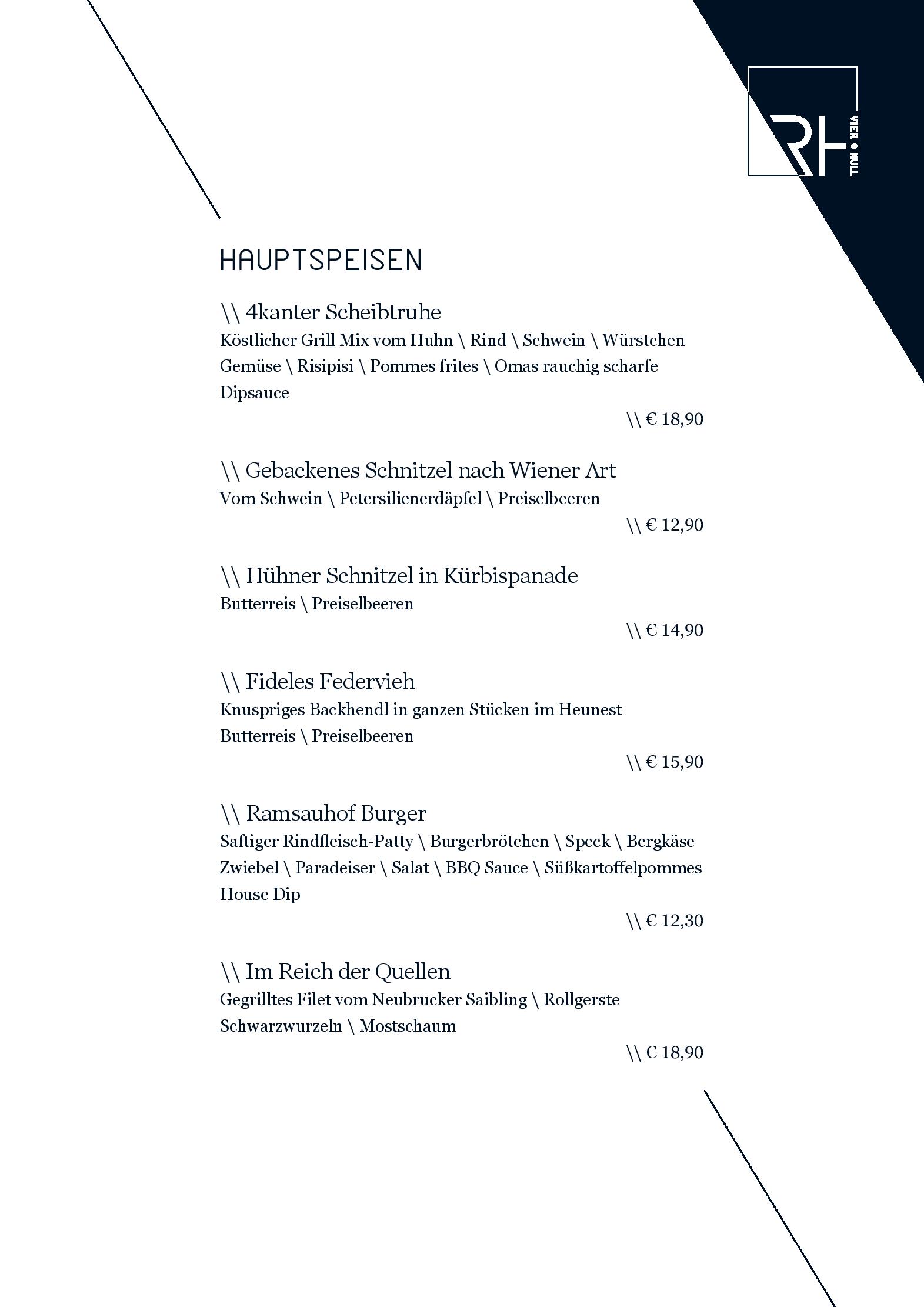 Speisekarte Ramsauhof in Purgstall, Seite 11