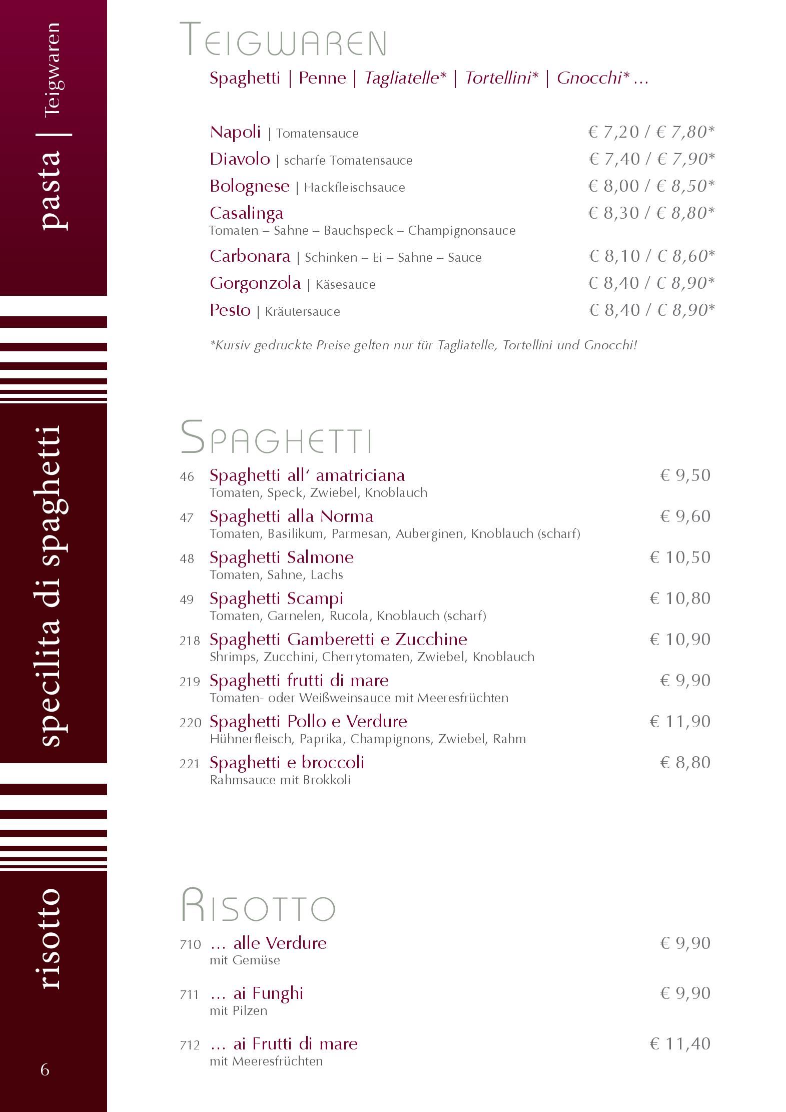 Speisekarte Piazza Azzurra in Lustenau, Seite 3