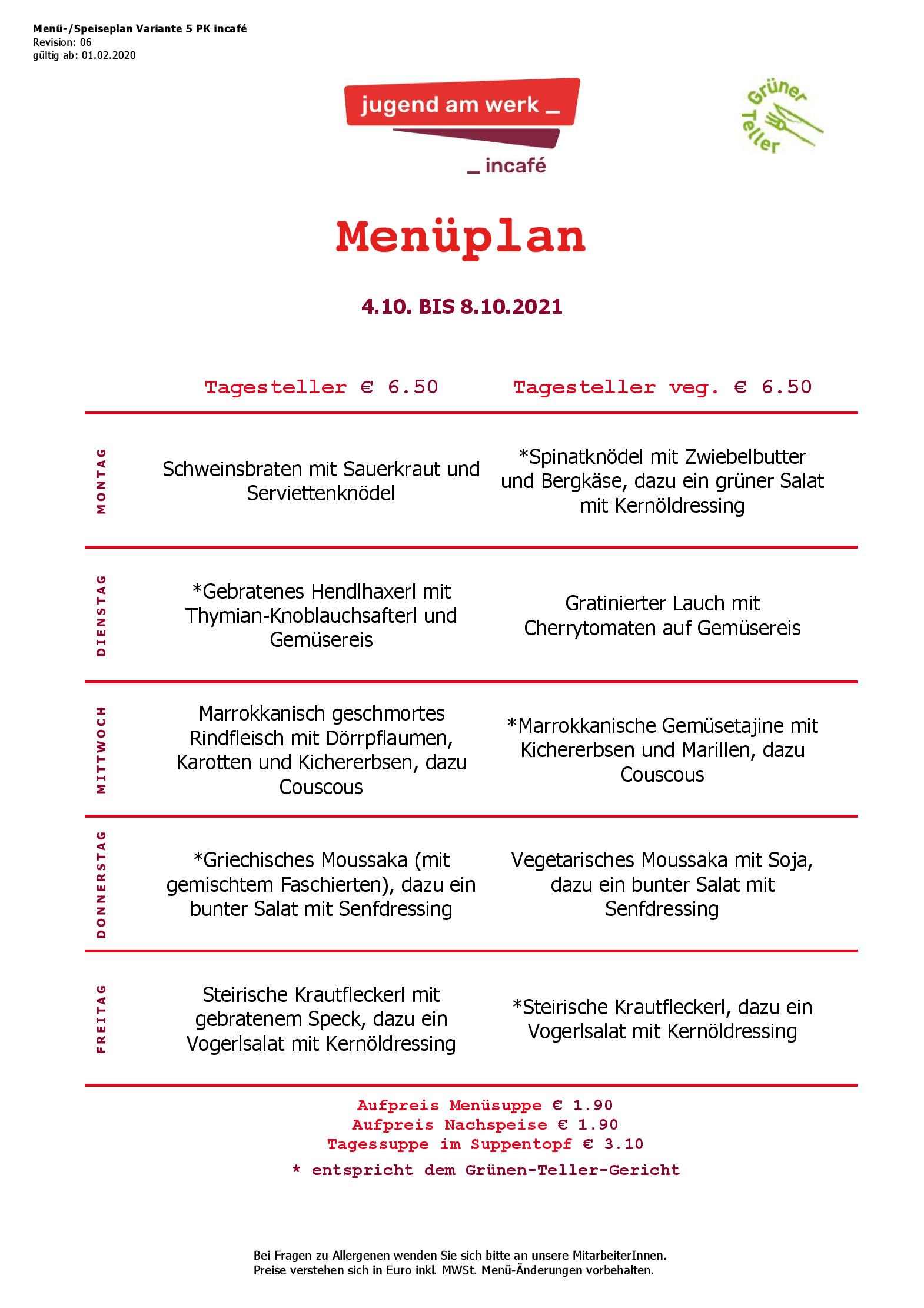 Speisekarte incafé in Graz, Seite 39
