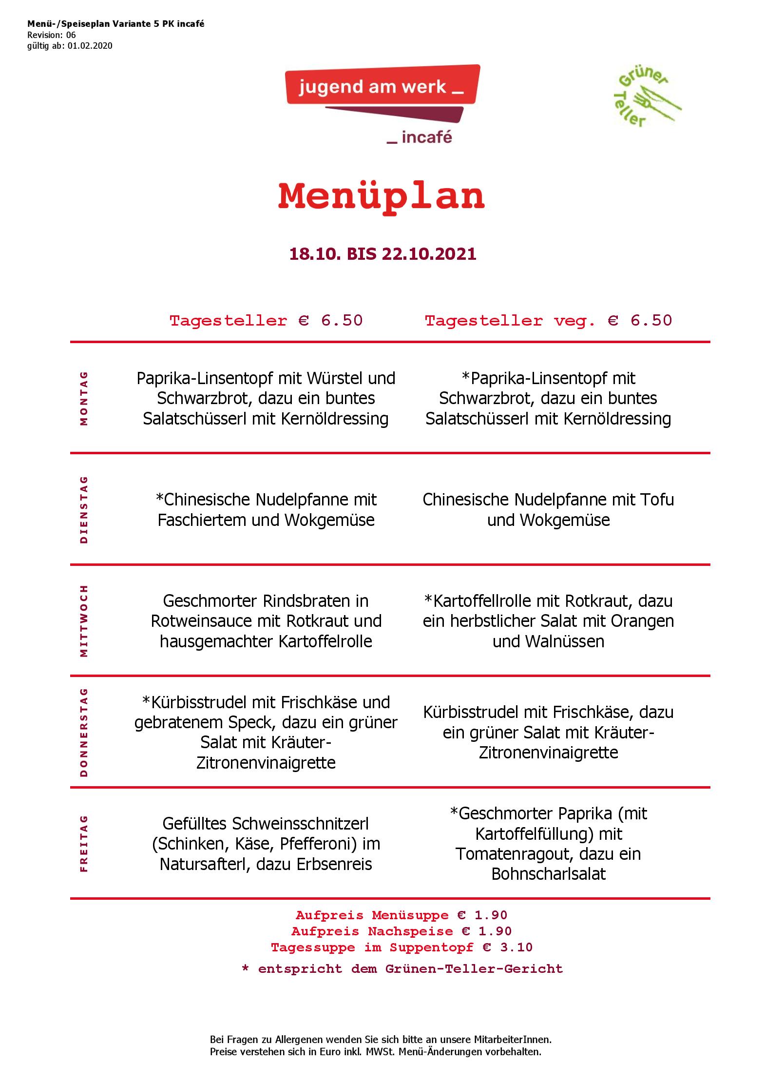 Speisekarte incafé in Graz, Seite 123