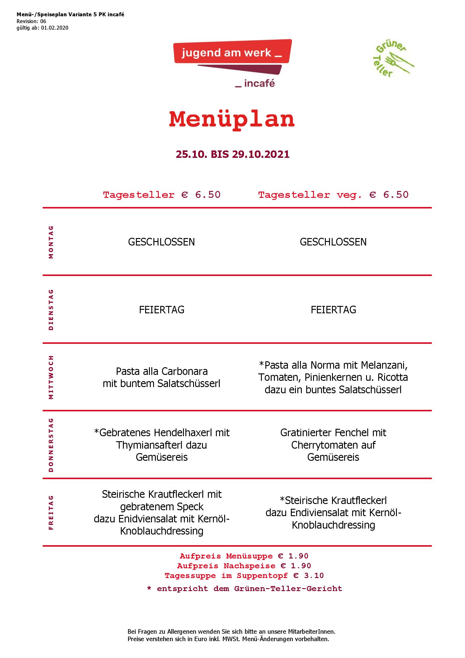 Speisekarte incafé in Graz, Seite 81